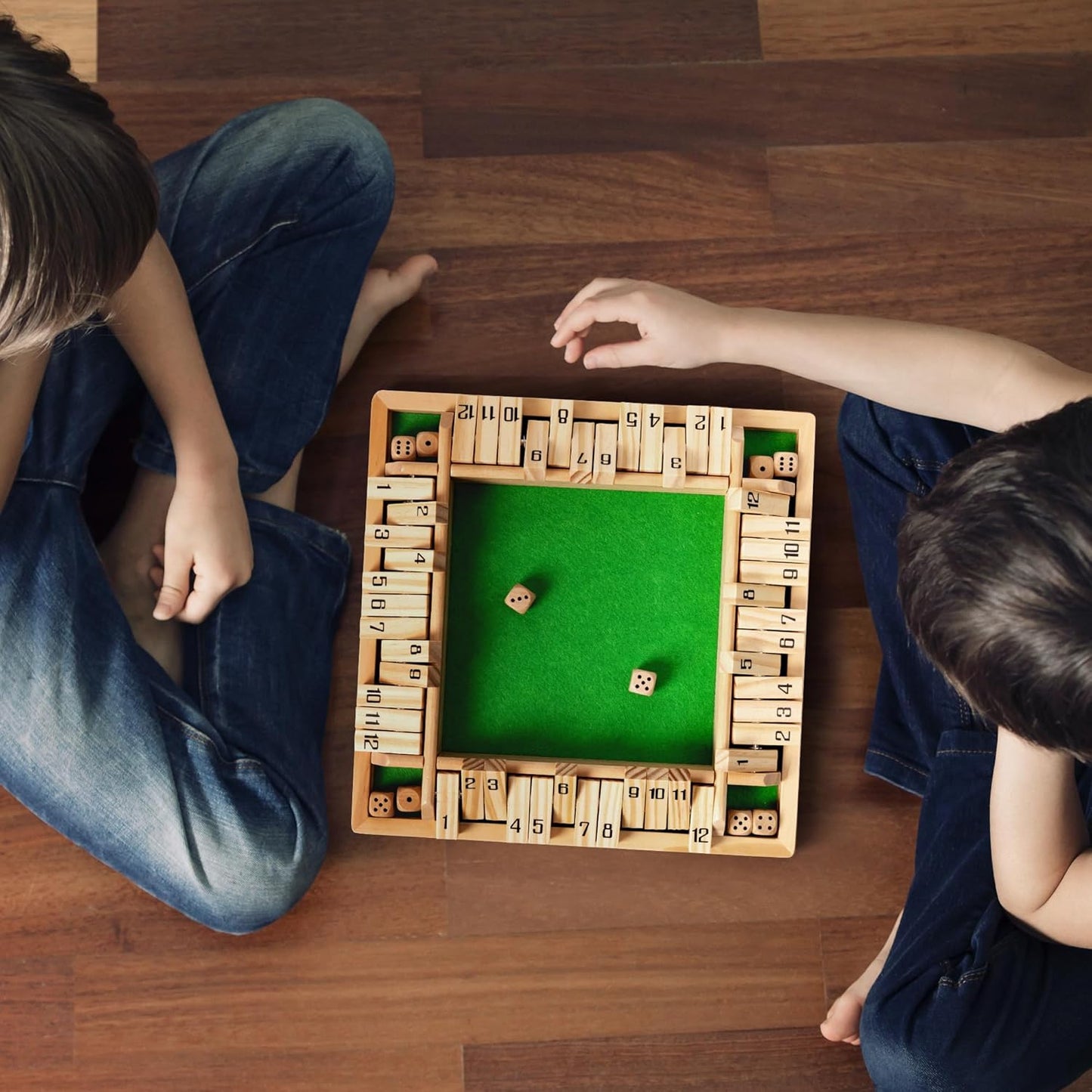 ropoda Shut The Box Game, Upgraded 12 Numbers Wooden Board Games for Adult and Kids, Shut The Box Dice Game -Addition Training, Fun for Family Game Night