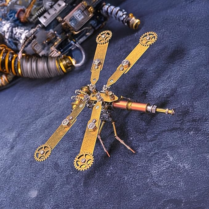 Making kit Metal Insect Bug Mechanical Sculpture Dragonfly Hobby Kits for Men Arts and Crafts Cool Things for Men Gifts for Birthday Ideas (Mechanical Dragonfly C)
