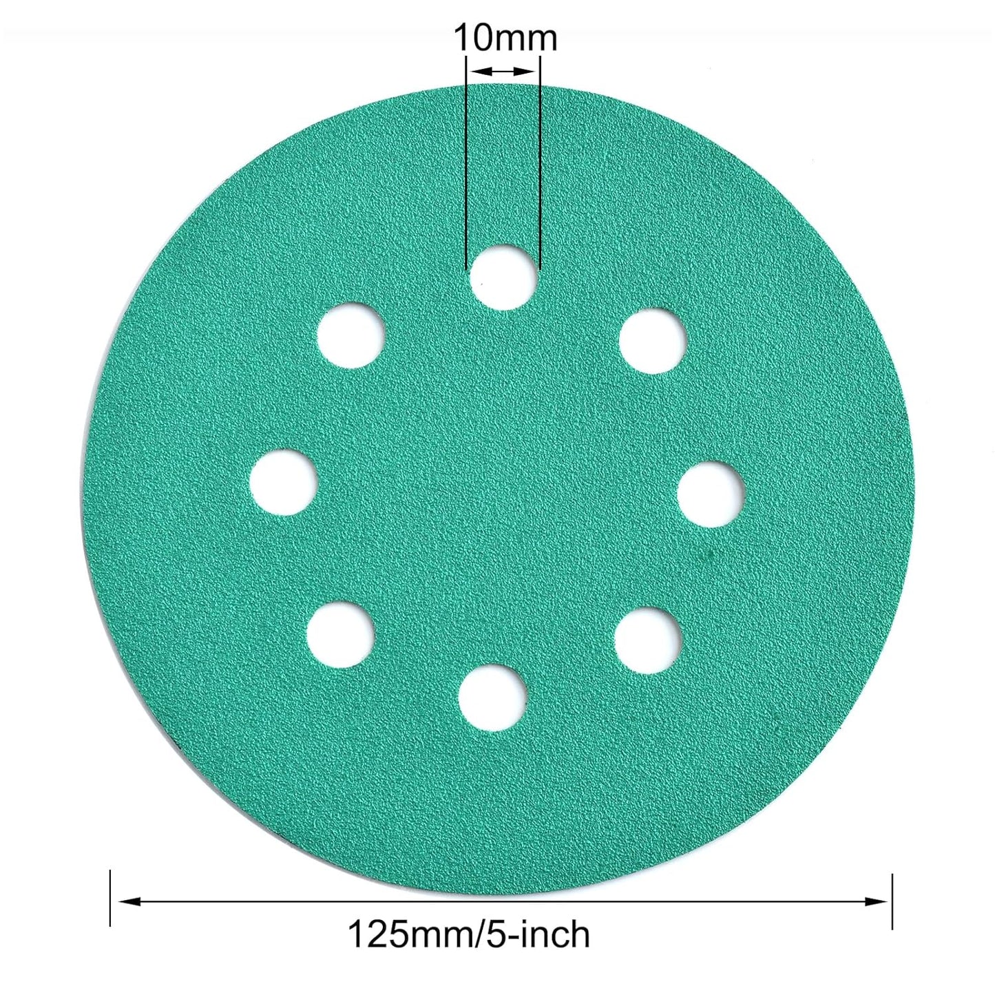 5-Inch 8-Hole Wet Dry Sanding Discs 150 Grit, Polyester Film Backed Heavy-Duty Hook and Loop Sandpaper for Random Orbital Sander, 50-Pack