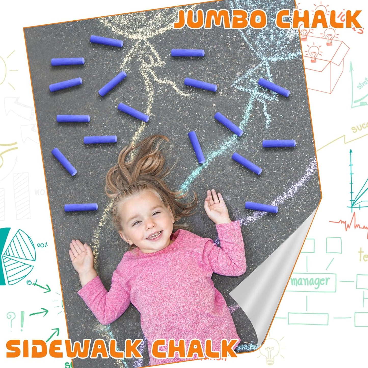 20 Pcs Sidewalk Chalks for Kids Non Toxic Jumbo Chalk for Party Gift Outdoor Art Classroom Play Painting (Purple)