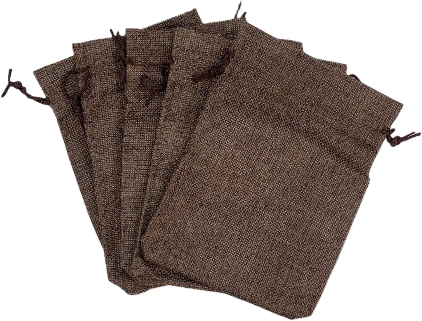Palmhomee Pack of 25 Burlap Gift Bags with Drawstring Linen Jewelry Pouches Wedding Hessian Jute Bags for Birthday and Treat Pouches Party Wedding Favors Gift (5x7 Inch, Coffee)