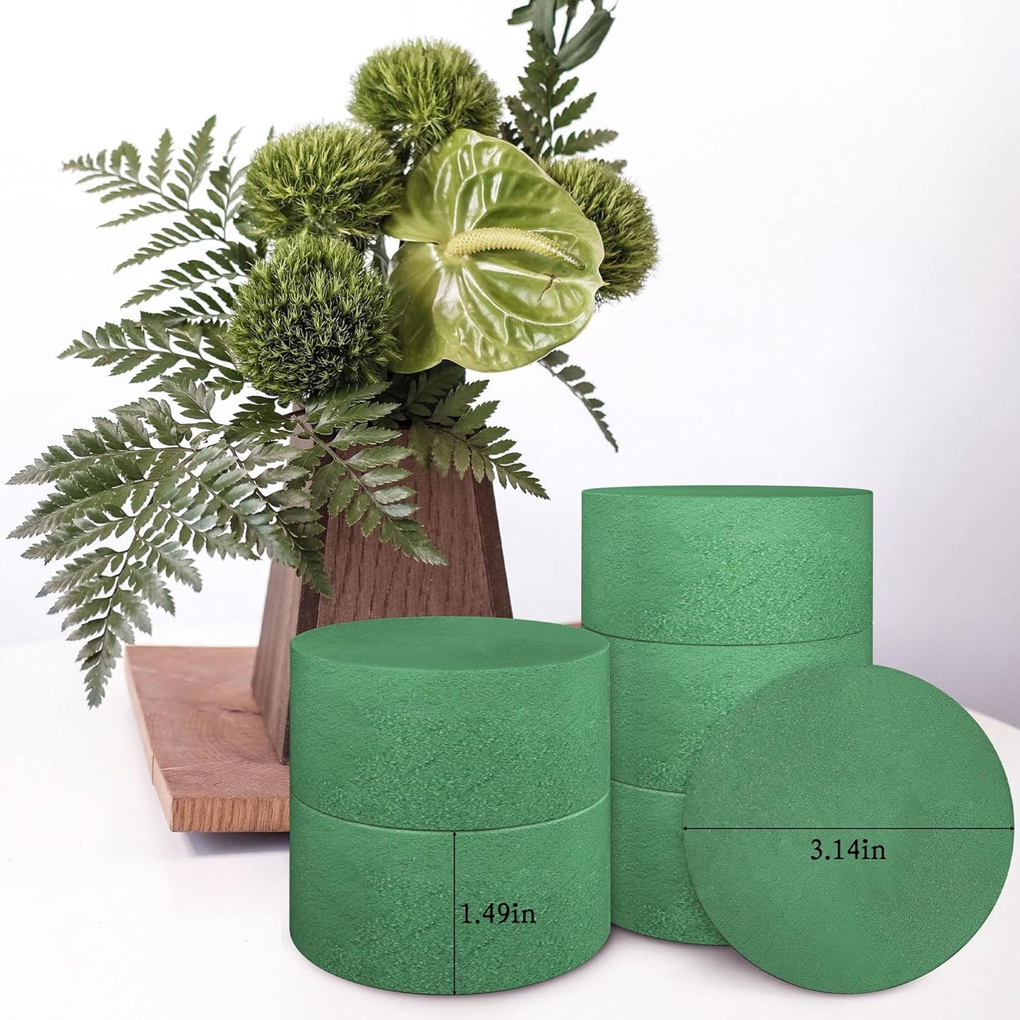 6 Packs Round Floral Foam Blocks,3'' Large Dry Floral Foam for Artificial Flowers,Flower Foam Blocks for Wedding Aisle Flowers Party Decoration