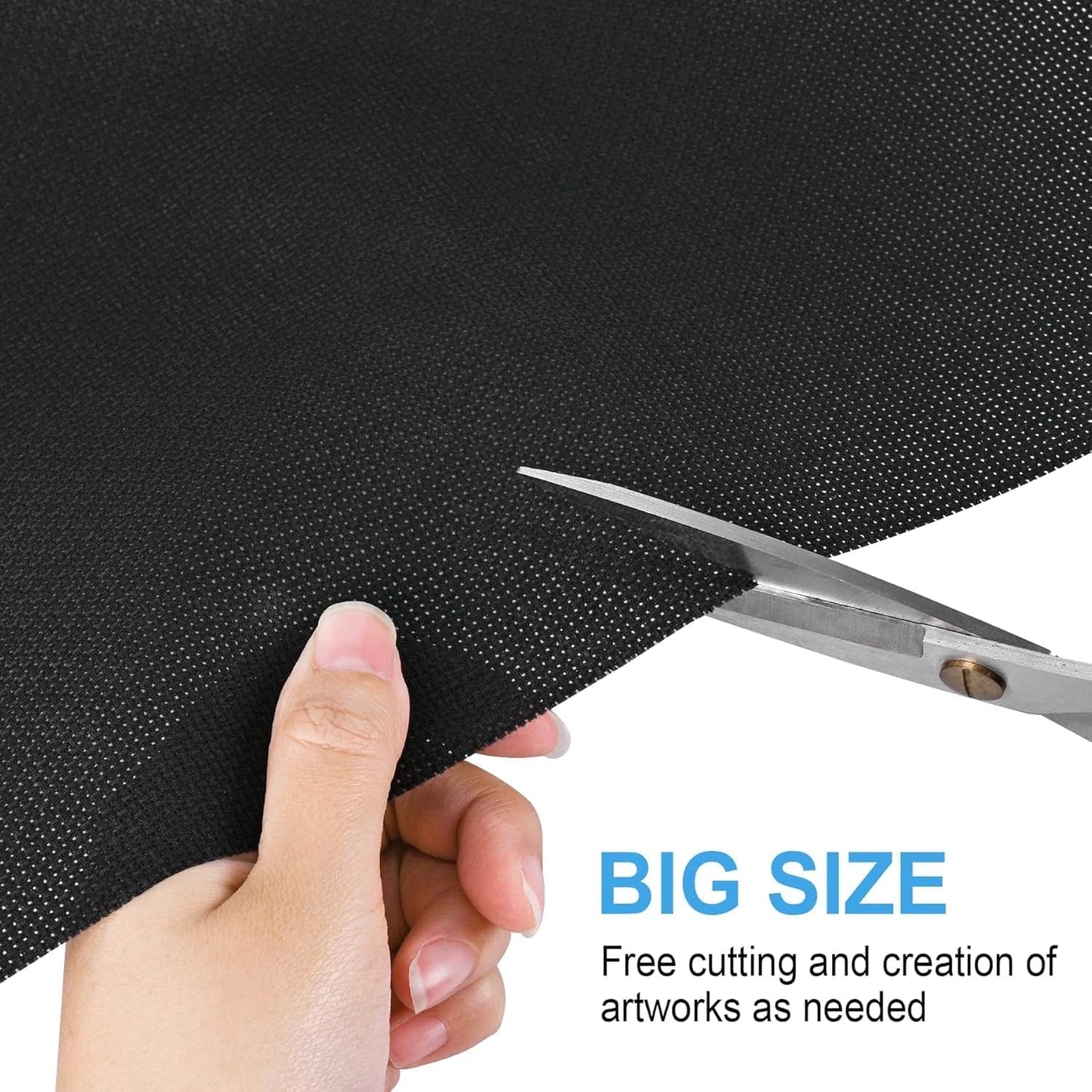 Cross Stitch Fabric 18 Count Aida Cloth 59 x 39 Inch Large Size Classic Reserve Cross Stitch Supplies Embroidery Fabric Cloth Cross Stitching for Home DIY Craft Embroidery Decoration Handmade, Black