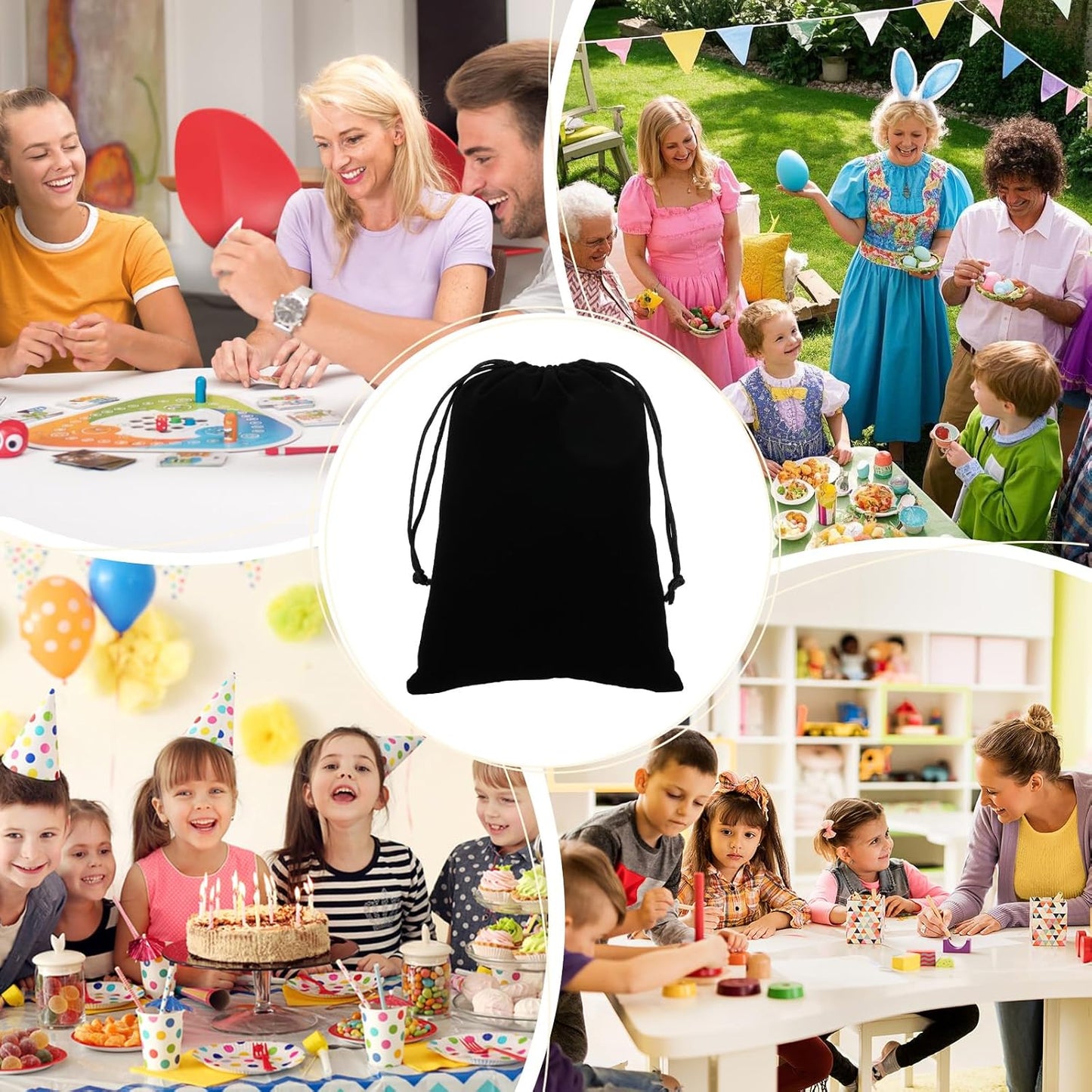 Velvet Drawstring Jewelry Bag, 50Pcs Black Dice Bag, 5x7 Tarot Card Pouch, Or Wrapping Halloween Party Favors, Mojo, Small Bussiness, Jewelry, Rings, For Church