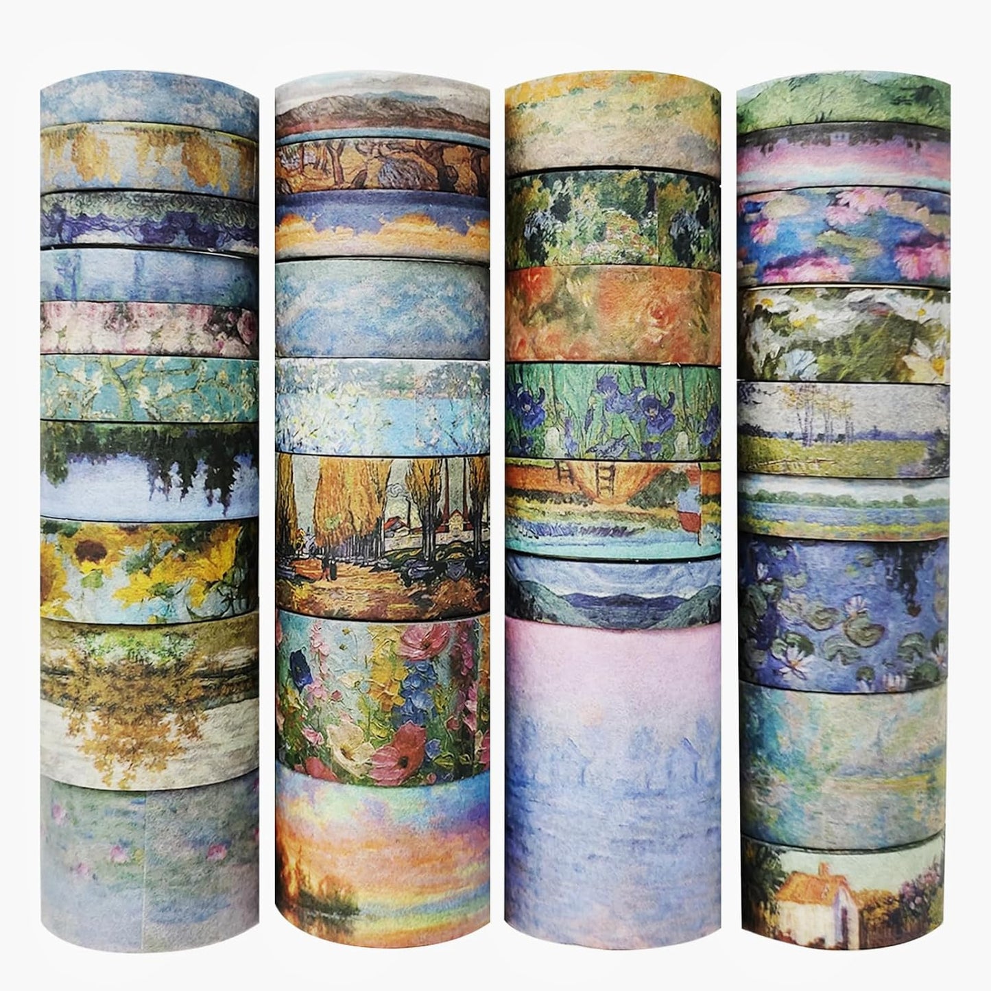 34 Rolls Washi Tape, Aesthetic Colored Decorative Cute Scrapbook Tape for Scrapbooking Supplies Journaling Craft Junk Journal