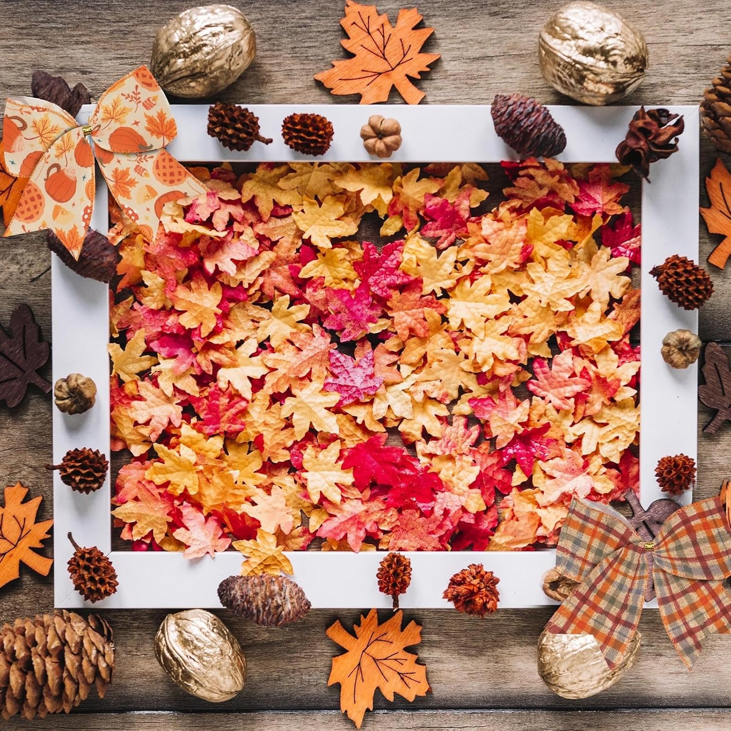 2 Rolls Fall Pumpkins Ribbons for Bows, Thanksgiving Wired Edge Ribbon Autumn Maple Leaf Burlap Ribbons for Gift Wrapping Fall Thanksgiving Decoration Supplies