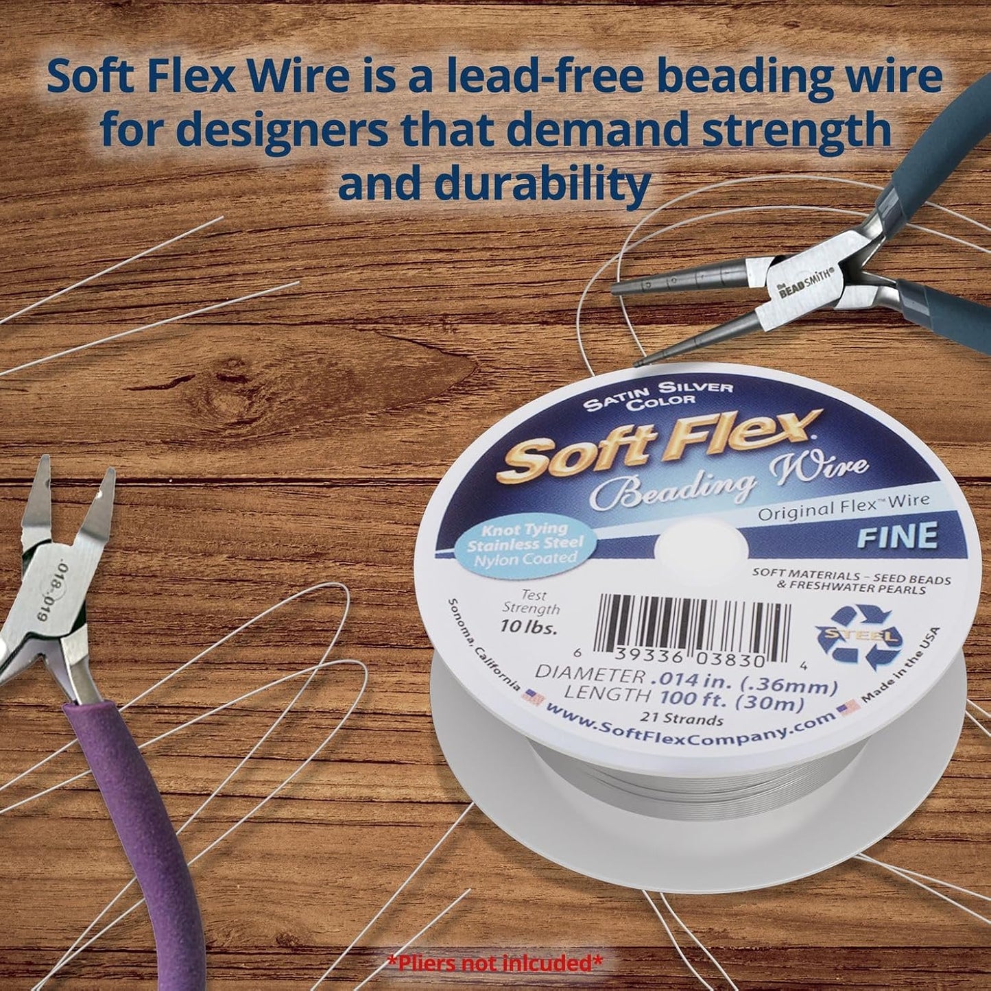 Soft Flex 21 Strand Beading Wire - Fine 0.14 Diameter - 100 Feet Design Wire