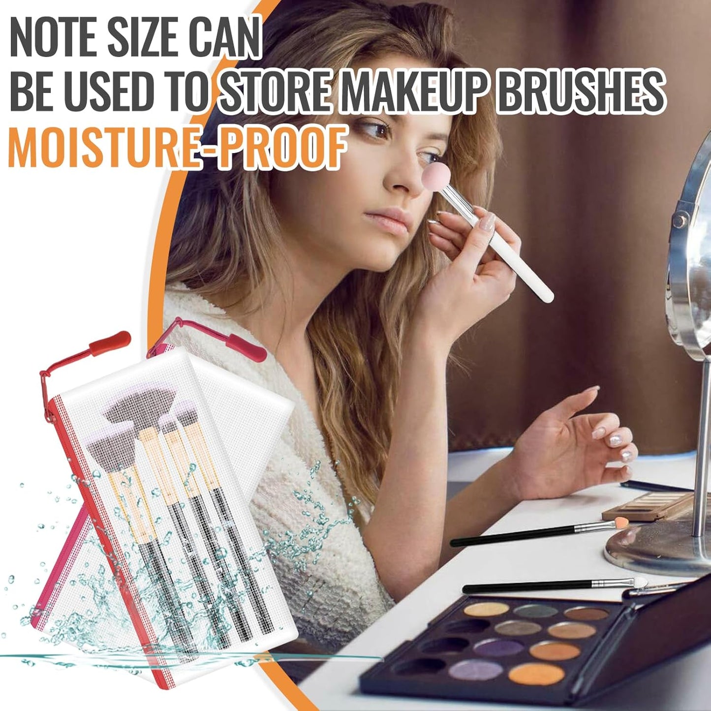 24pcs Mesh Zipper Pouch Bags 9.3 x 4.7 Inches, 8 Color Small Clear Pouches Bulk, Travel Cosmetics Organization, Classroom and Office Supplies