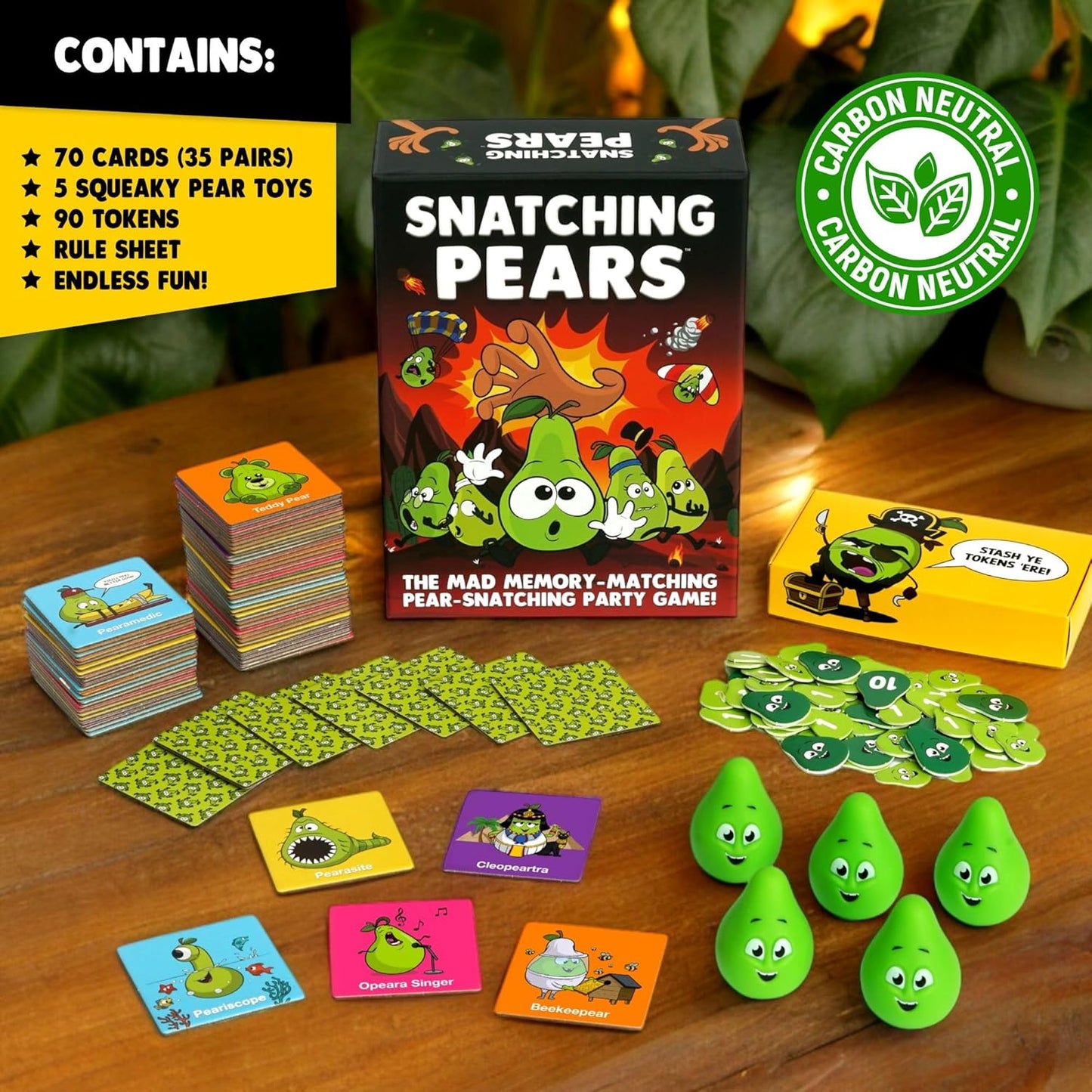 Snatching Pears! – The Hilarious Memory-Matching, Pear-Snatching Party Game | Family Board Game for Kids, Teens & Adults | 2-6 Players, Age 7+