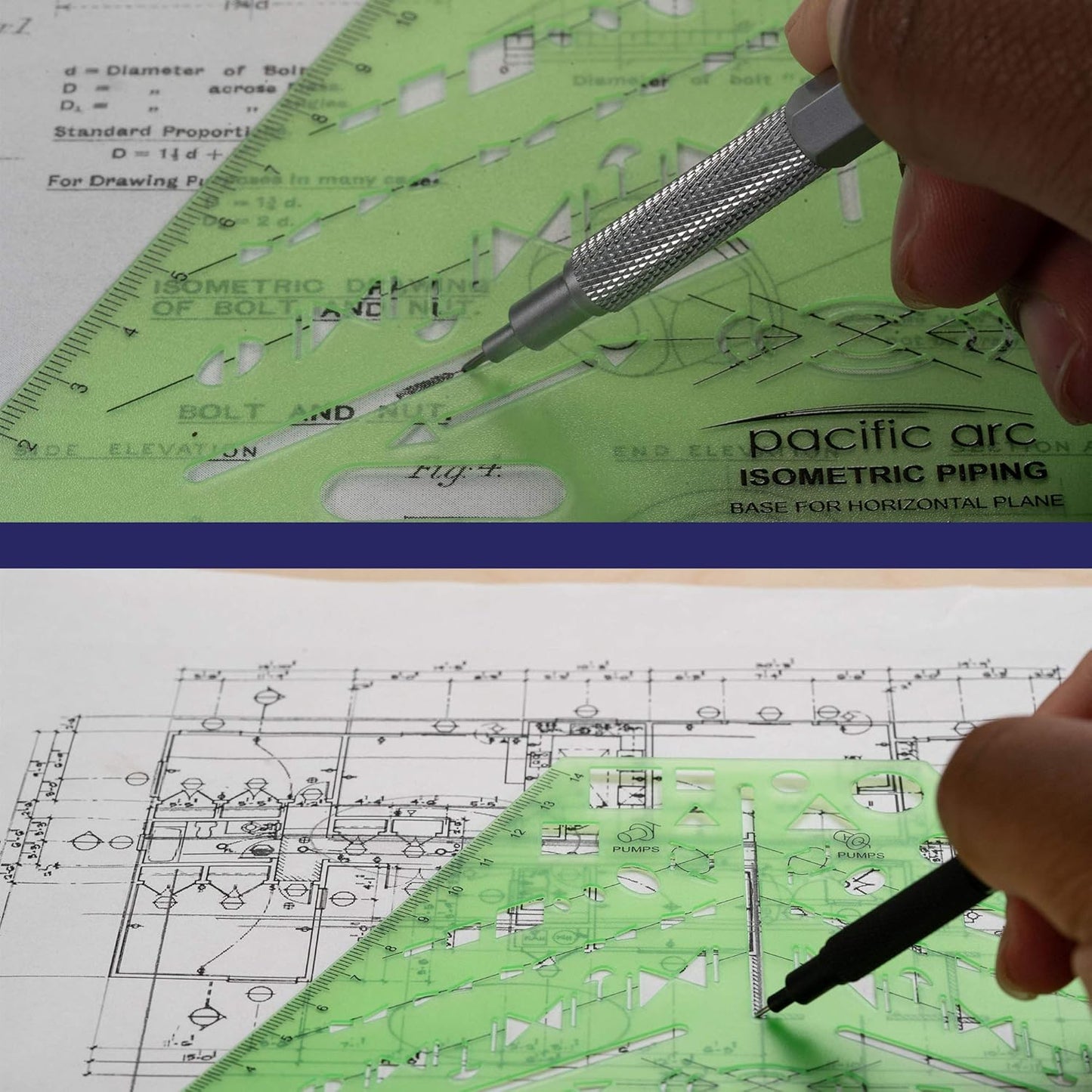 2 Pack - Pacific Arc Professional Plumbing Elevation Template Guide
