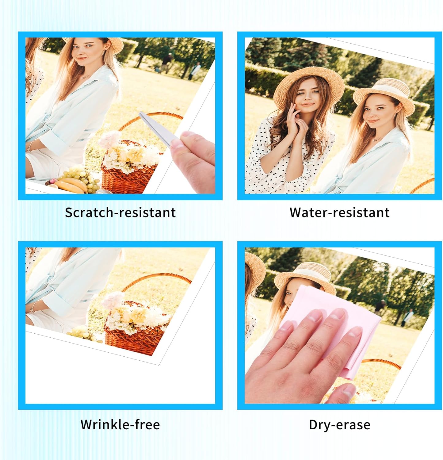 100 Pack Matte Self Adhesive Laminating Sheets, Clear Laminating Sheets Holographic Sticker Paper Clear Vinyl, Matte Finish Self Sealing Lamination Sheet, with Scraper, 8.38" x 11.8"