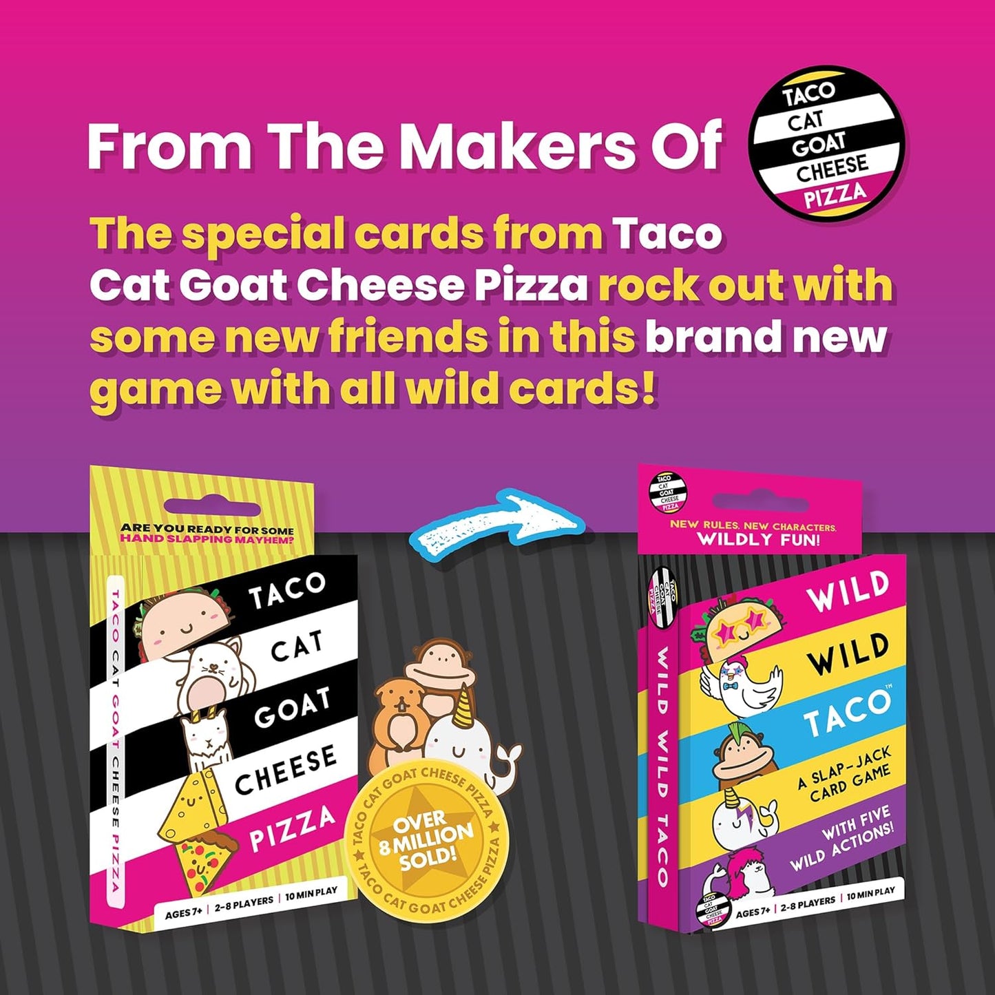 Wild, Wild Taco – by Taco Cat Goat Cheese Pizza - Hilarious, Fast-Paced Slap-Jack Card Game for Kids, Teens, and Adults. Family Friendly Party Game. Great Gift for Kids Ages 7+, 2-8 Players, 10 min