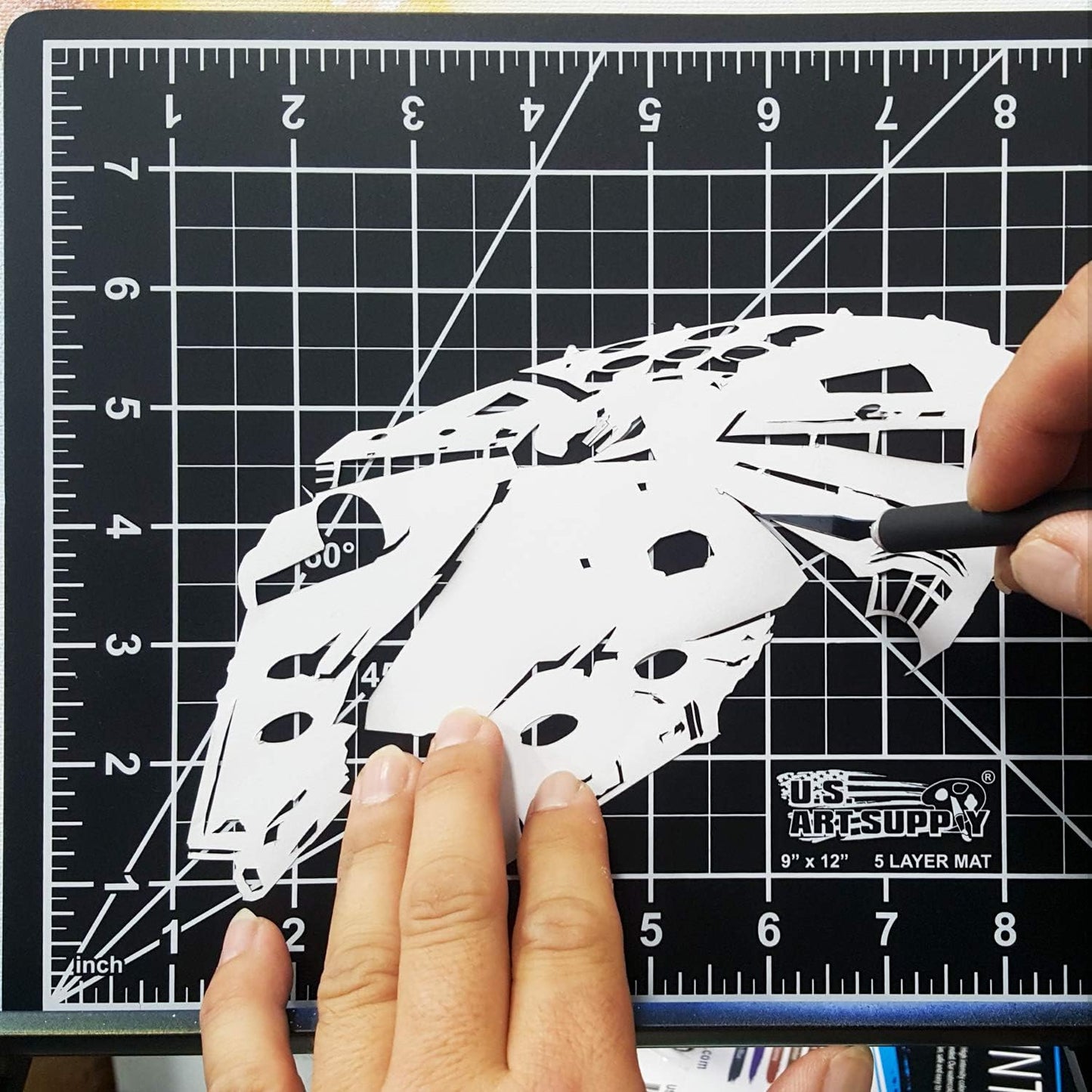 U.S. Art Supply 24" x 36" Self-Healing Cutting Mat 5-Ply - Double-Sided Pink/Blue Craft Mat, Non-Slip Cutting Mats for Crafts, Sewing, Quilting, Scrapbooking