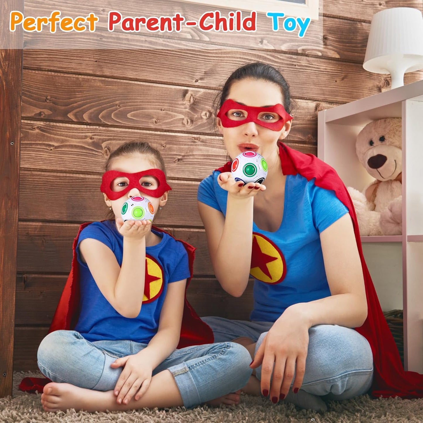 12 Pack Rainbow Puzzle Magic Ball With 2 Pcs Pouches - Fidget Toy for Boys and Girls, Speed Cube, Funny Stress Reliever for Kids, Teens and Adults (White)