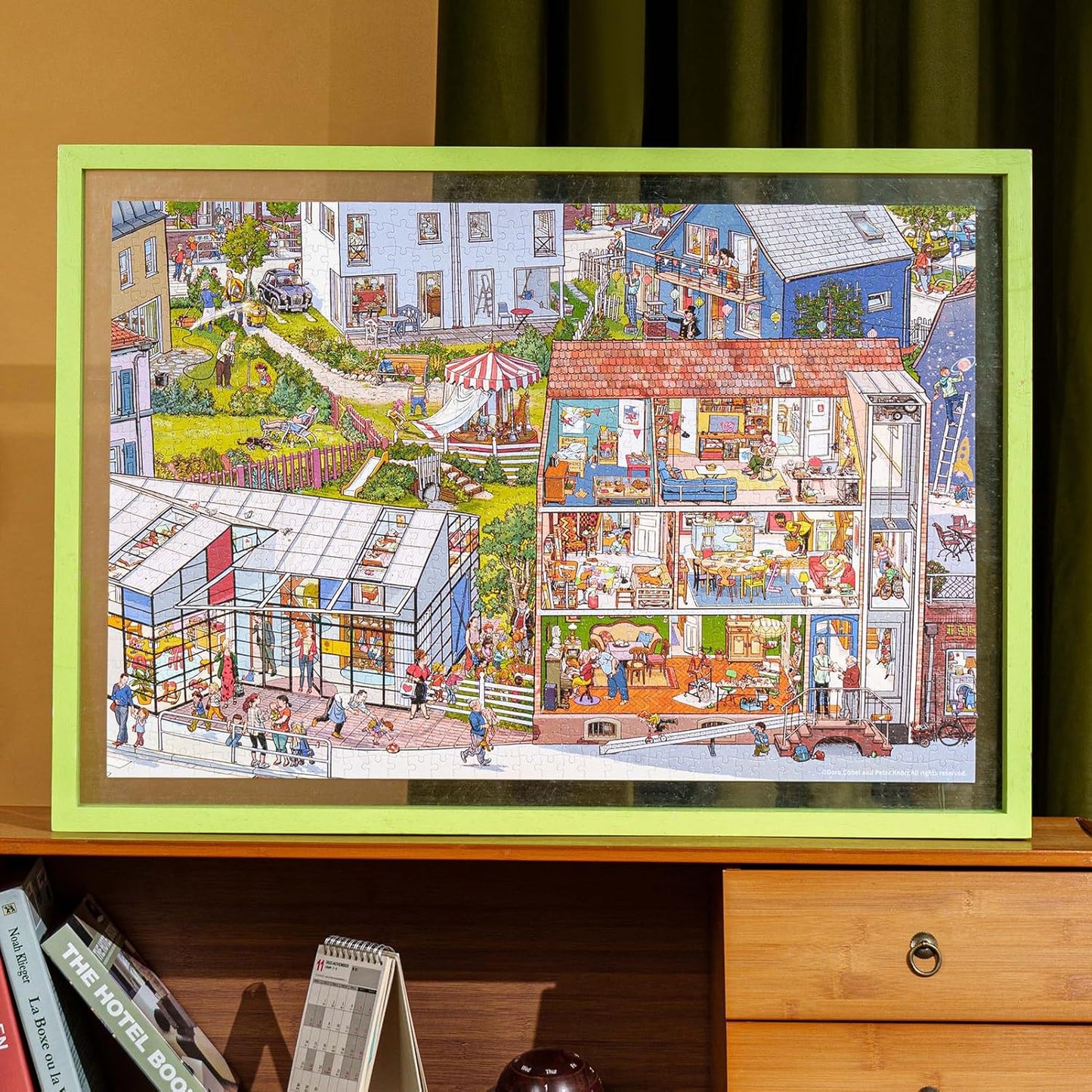 MOMIBOOK Puzzles for Adults 1000 Piece Jigsaw Puzzles of Wonderful! A Big Family, Painting Image Difficult Challenging Hard Impossible Puzzle, Cute Funny Toys & Games Christmas Birthday Gifts