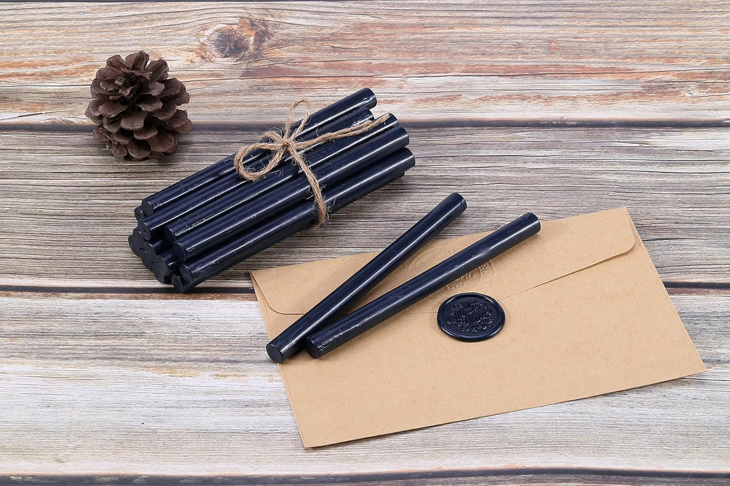 Yoption 15 Pcs Navy Blue Glue Gun Sealing Wax Sticks for Wax Seal Stamp, Great for Wedding Invitations, Christmas Cards, Envelopes