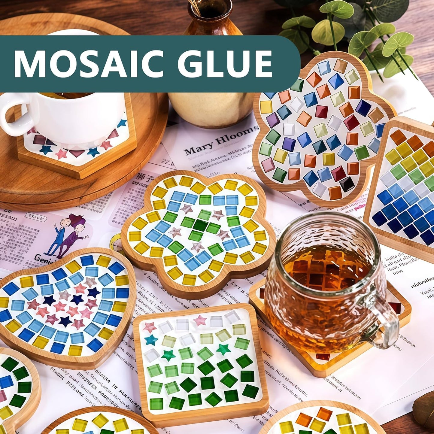 Mosaic Tile Toolkit, Mosaics Glue, Mosaic Tiles and Mosaics Grout, Essential for Handmade Grouting and Perfect for DIY Craft Projects