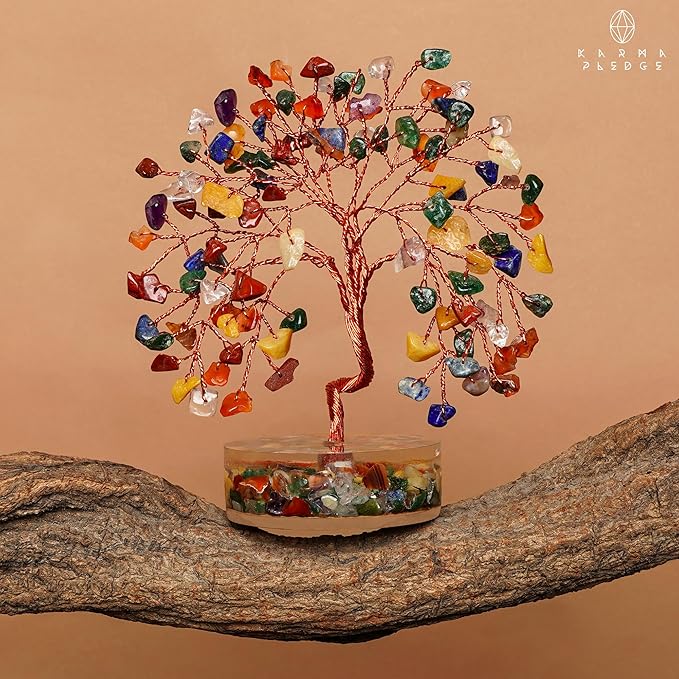 7 Chakra Tree Gifts for Women, Handmade Crystal Tree of Life for Positive Energy, Money, Good Luck, Reiki Healing, Christmas Home Decor, Office Desk Decor, Unique Birthday Gifts for Mom, Sister
