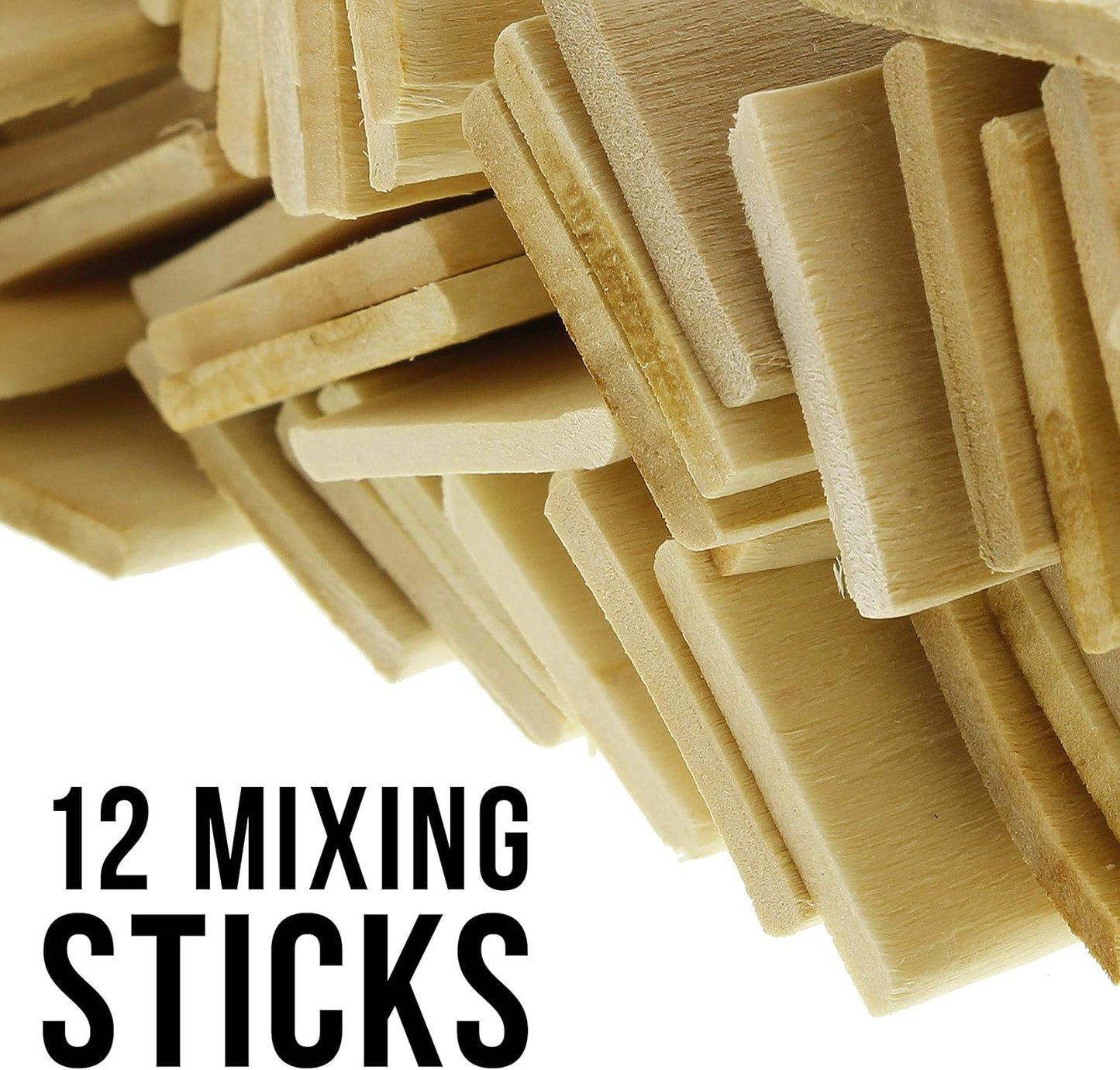 Pouring Masters Ultimate Paint Mixing Cup Kit - 12 Plastic Graduated Mixing Cups, 3 Each of 12, 24, 44, 72 Ounce Sizes - 12 Mixing Sticks, 12 Paint Strainers, 2 Tack Cloths, Mixer Blade, Can Opener