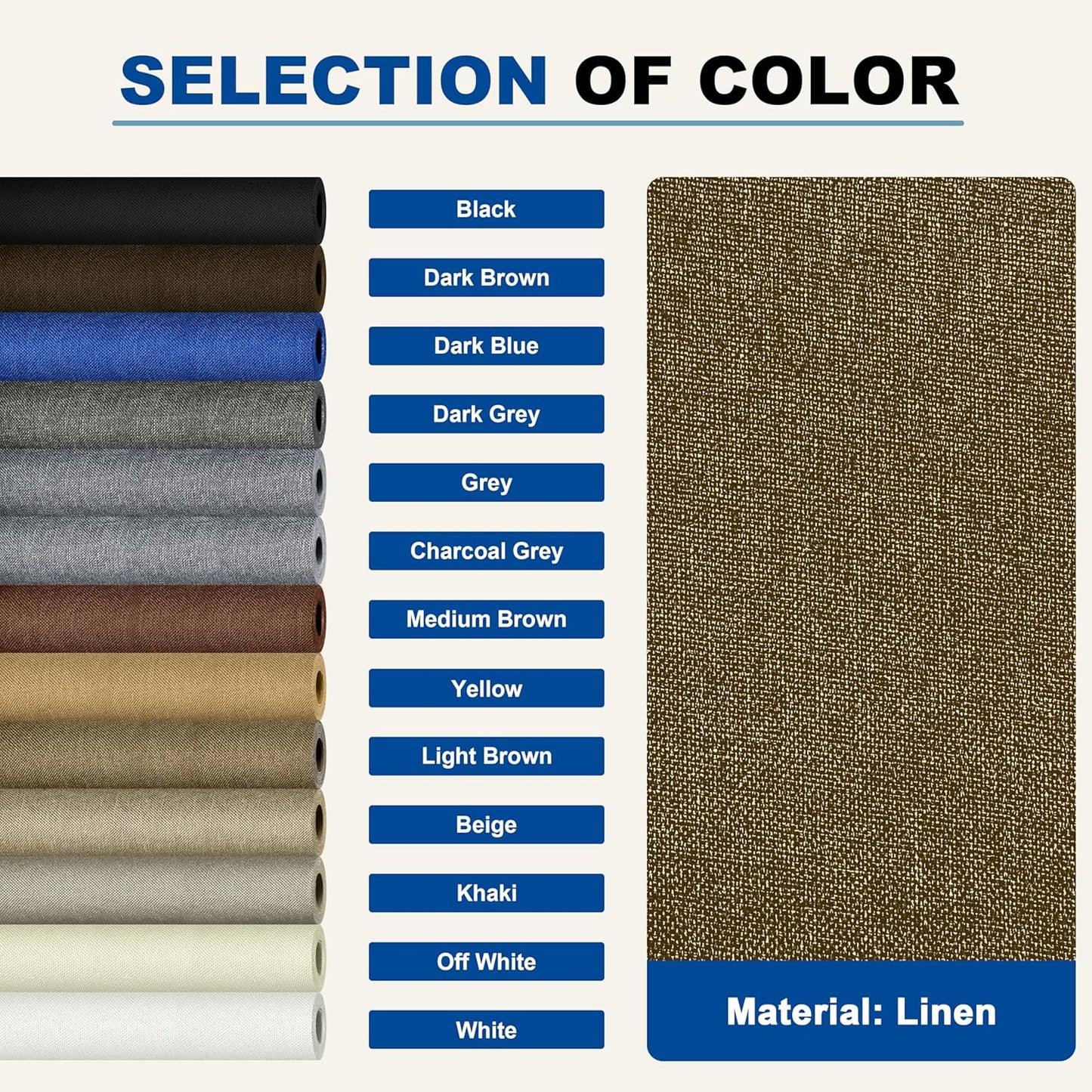 KING MOUNTAIN Linen Repair Patches, Self-Adhesive Linen Fabric Patches, 4 X 63 inch Extra Size, Multi Color, Can be Used for Linen Sofa Repair and Linen Clothes Repair (Dark Brown2.0)