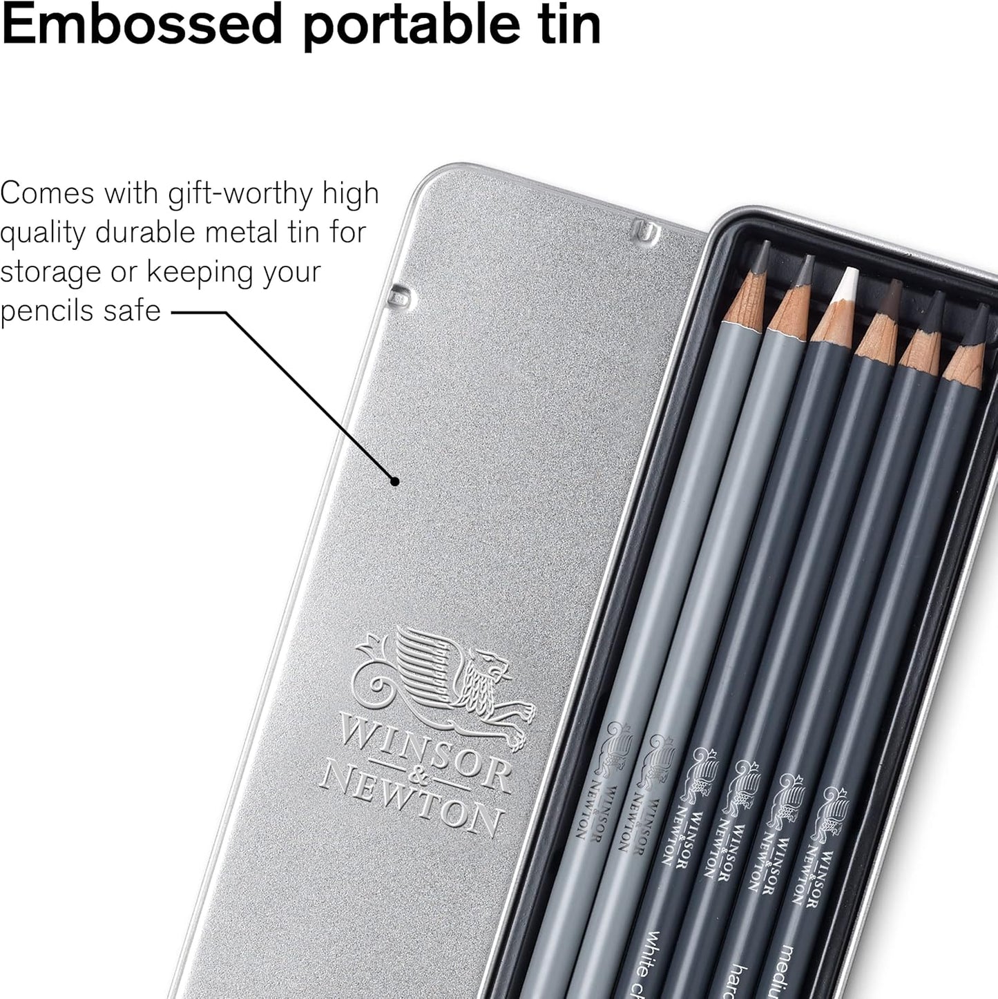 Winsor & Newton Studio Collection Artist Pencils, Sketching Pencils, Set of 6