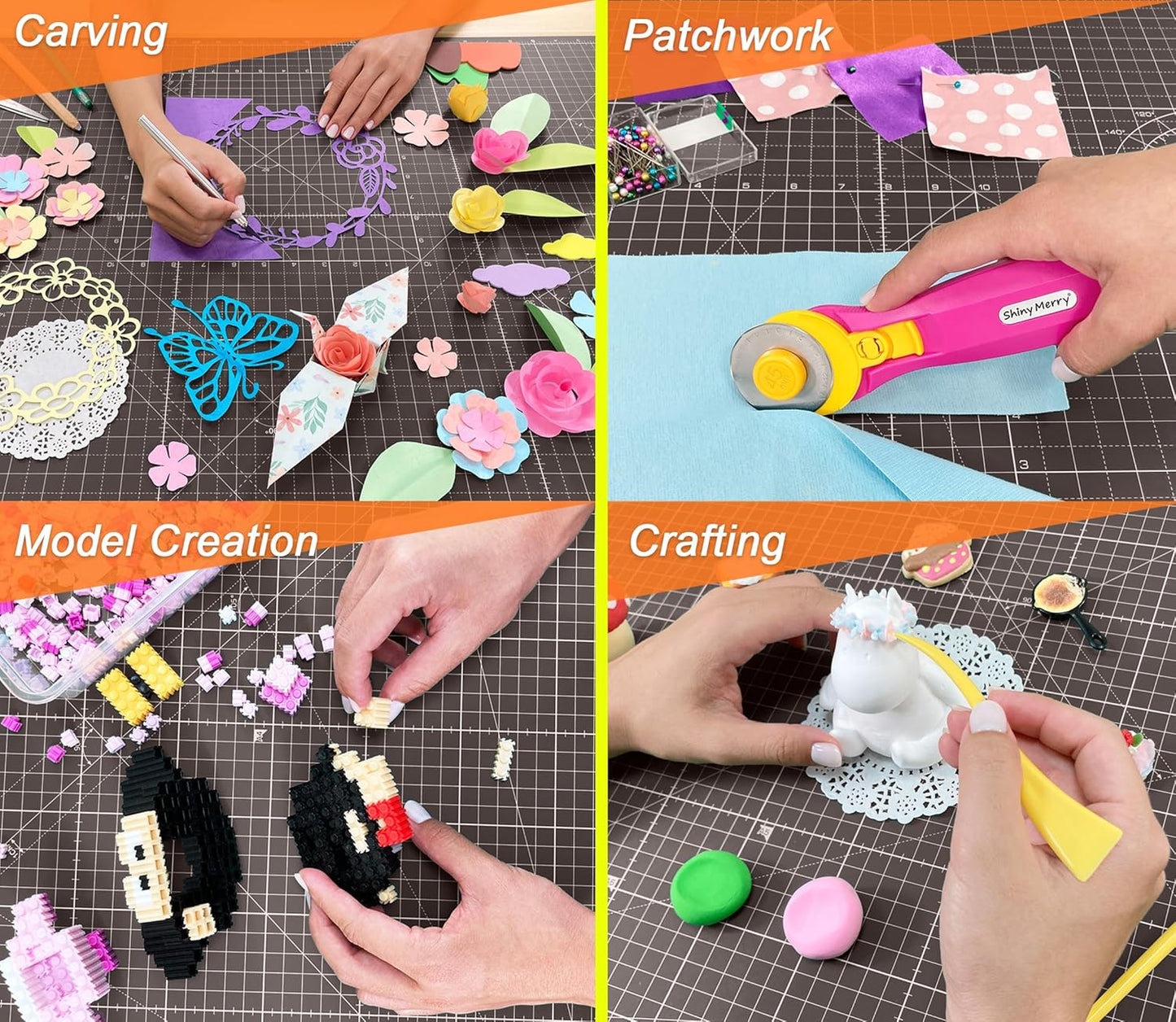 A2 Cutting Mat around 18" x 24", Self Healing Double Sided 5-Ply Mat for Crafts, Fabric, Sewing, Quilting, Workbench, Scrapbooking, Projects - Black/Gray