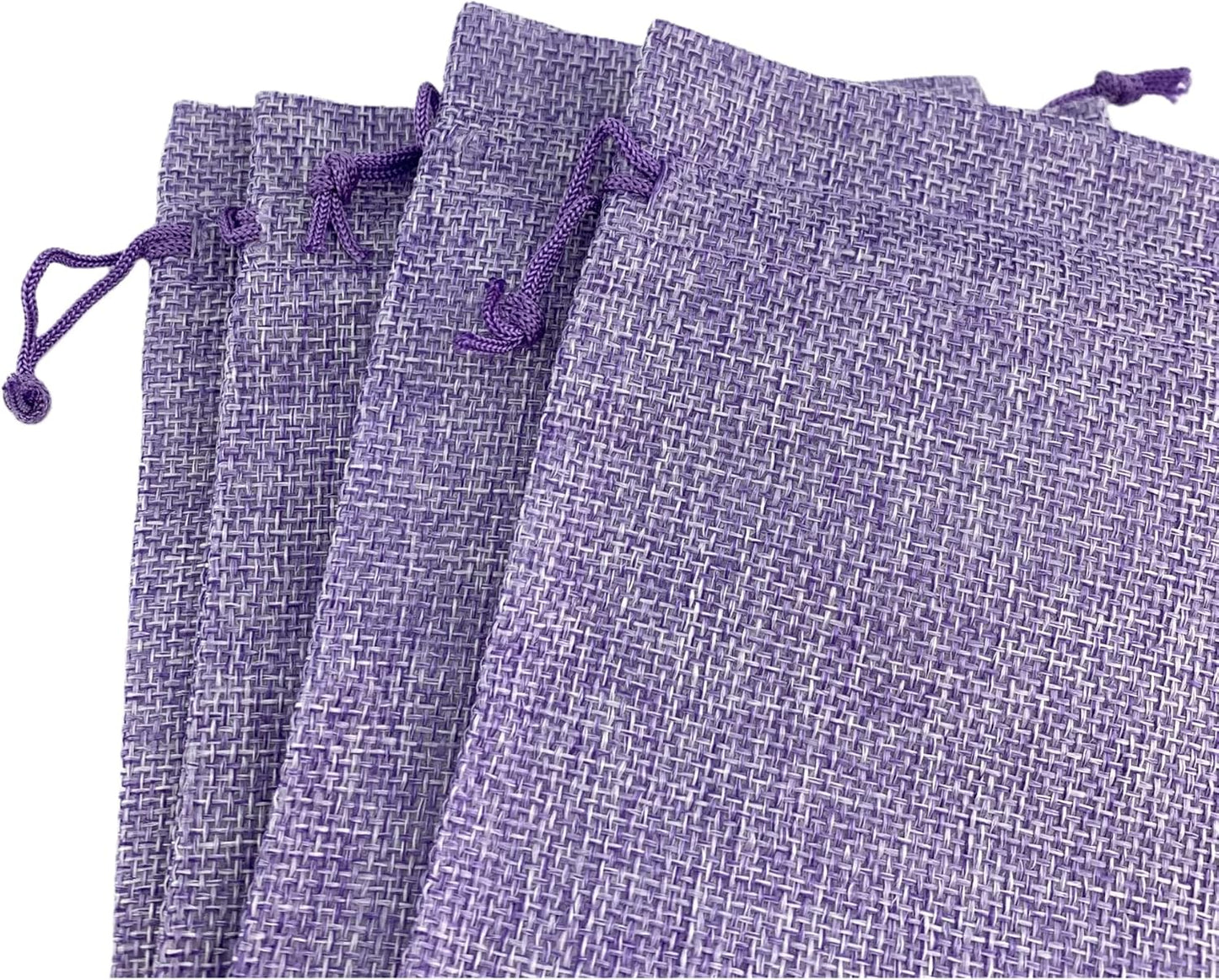 Palmhomee Pack of 25 Burlap Gift Bags with Drawstring Linen Jewelry Pouches Wedding Hessian Jute Bags for Birthday Jewelry and Treat Pouches Party Wedding Favors Gift Art and DIY Craft (5x7 Inch, Lavender)