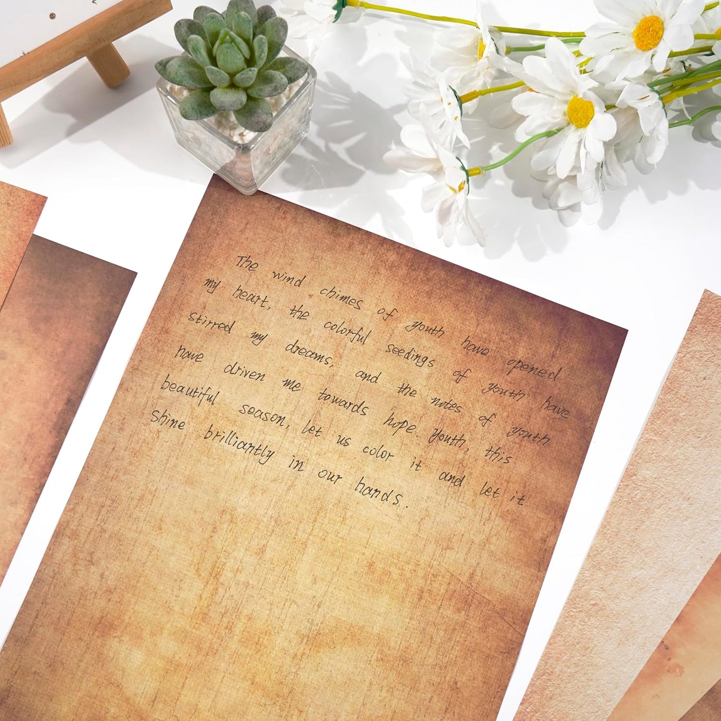 48 Sheets Vintage A4 Double-Sided Printing Paper for Journals Scrapbooking - 100GSM Antique Parchment Aged Paper, Compatible with Inkjet & Laser Printers, Perfect for Crafting, Letters & Art Projects