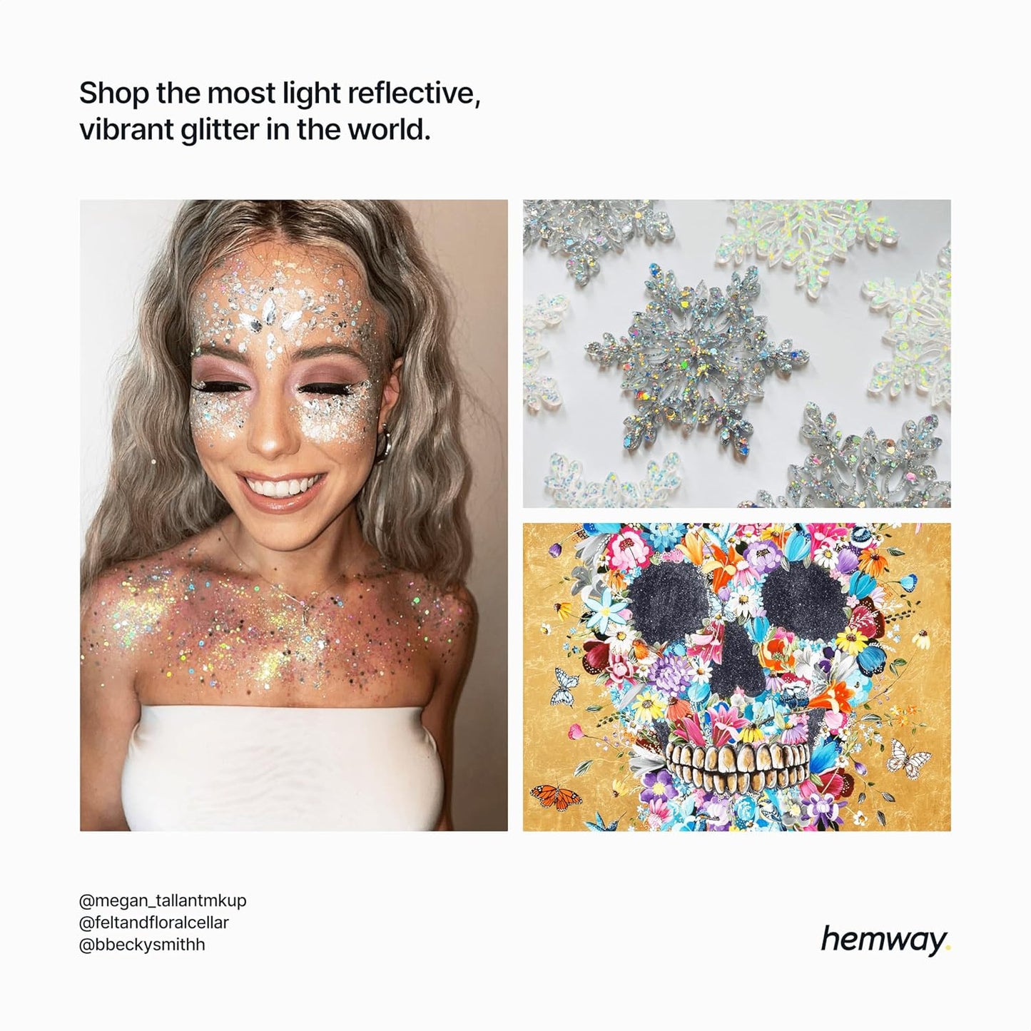 Hemway Glitter for Resin 100g Gold Silver Metallic Crystals for Epoxy Craft Super Chunky Flakes Tumblers Wax Melt