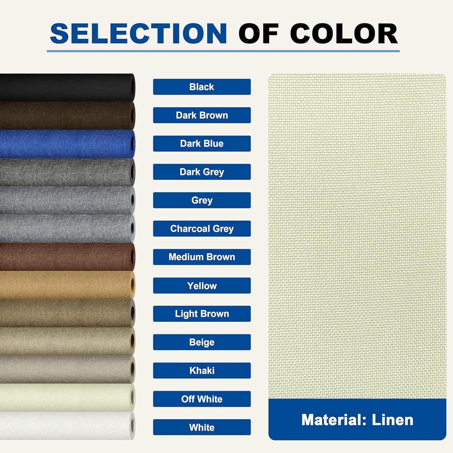 KING MOUNTAIN Linen Repair Patches, Self-Adhesive Linen Fabric Patches, 4 X 63 inch Extra Size, Multi Color, Can be Used for Linen Sofa Repair and Linen Clothes Repair (Beige2.0)