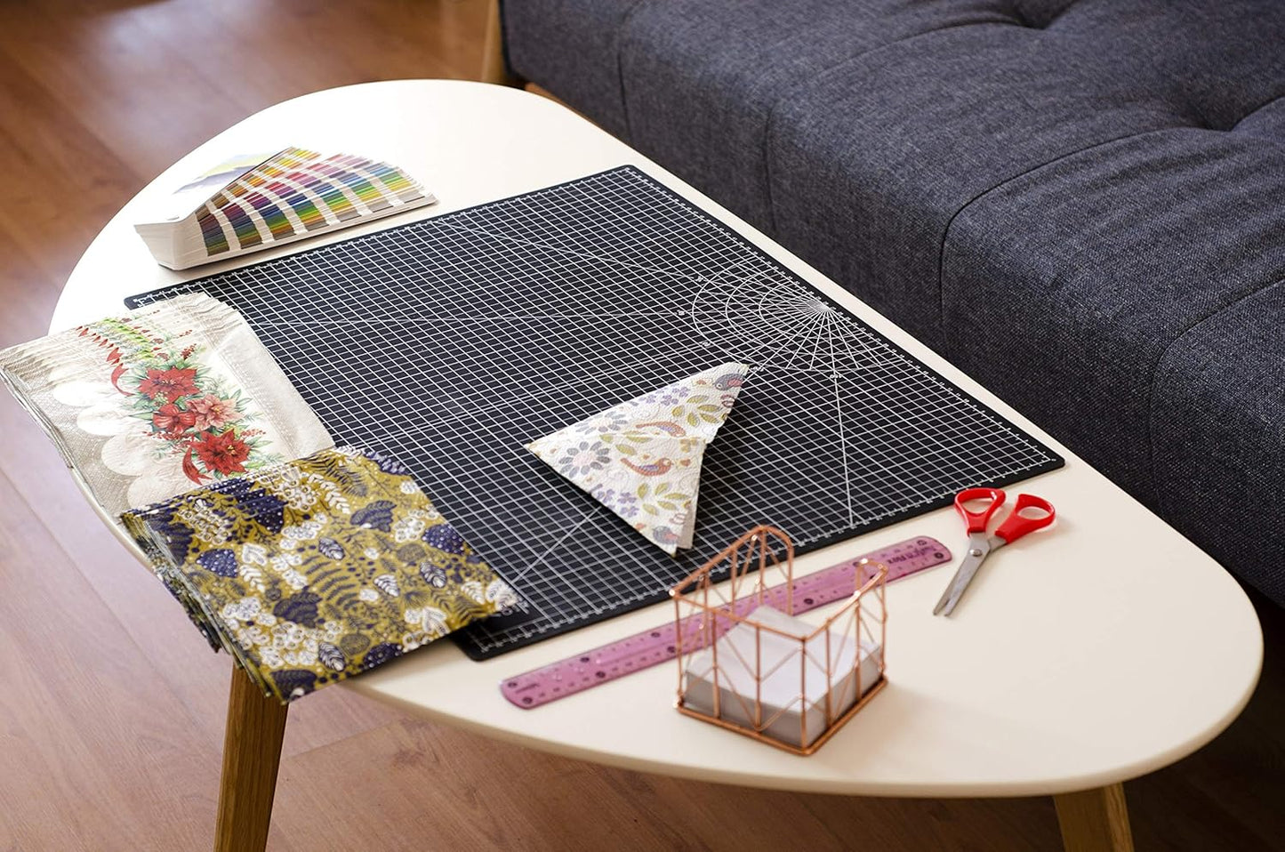 XNM Premium Self Healing Cutting Mat - 24 Inches by 36 inches - A1, 3 Layer Quality PVC Construction - Dual Sided, Imperial and Metric Grid Lines - Perfect for Cutting, Sewing, and Crafts