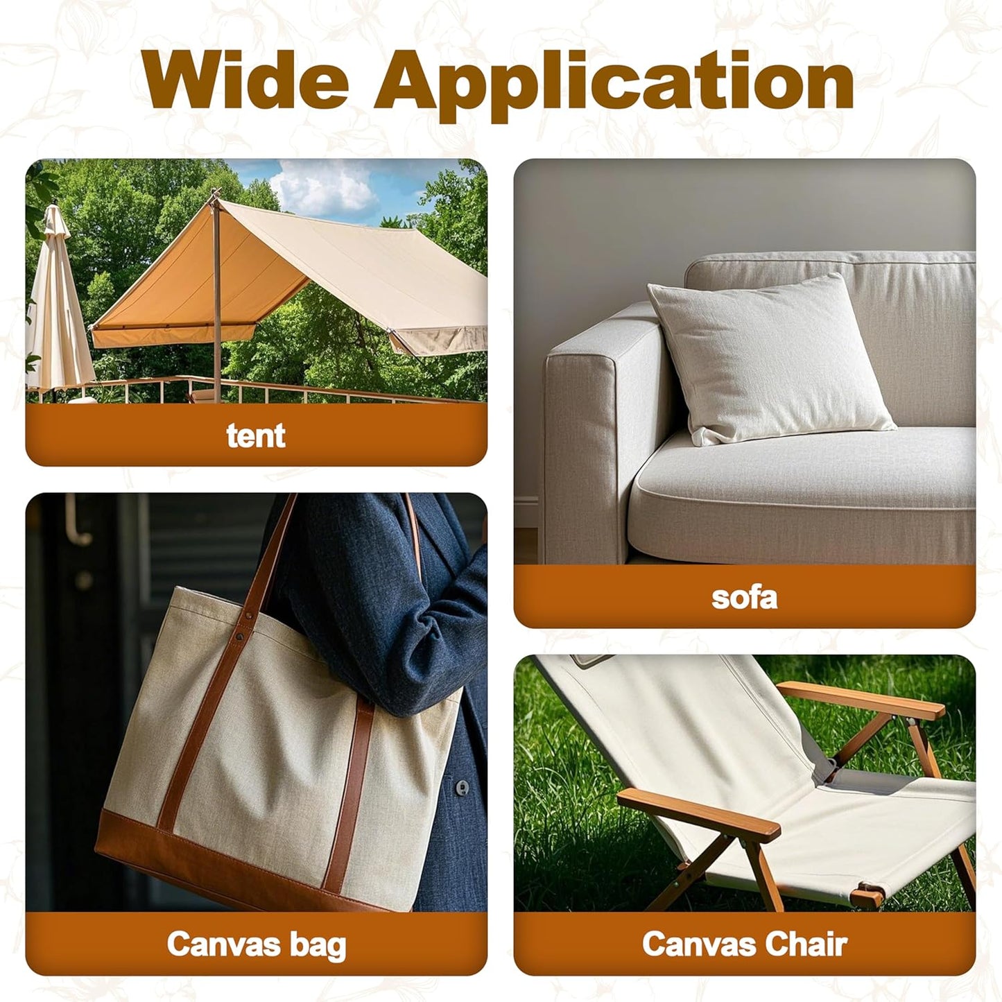 Iron on Patches, 8 Pieces Iron on Canvas Patches, Fabric Patches for Couch, Tent, Clothing, Seat, Canvas Repair Decorating Kit 3.7" by 4.9" (9.5 cm x 12.5 cm, Black)