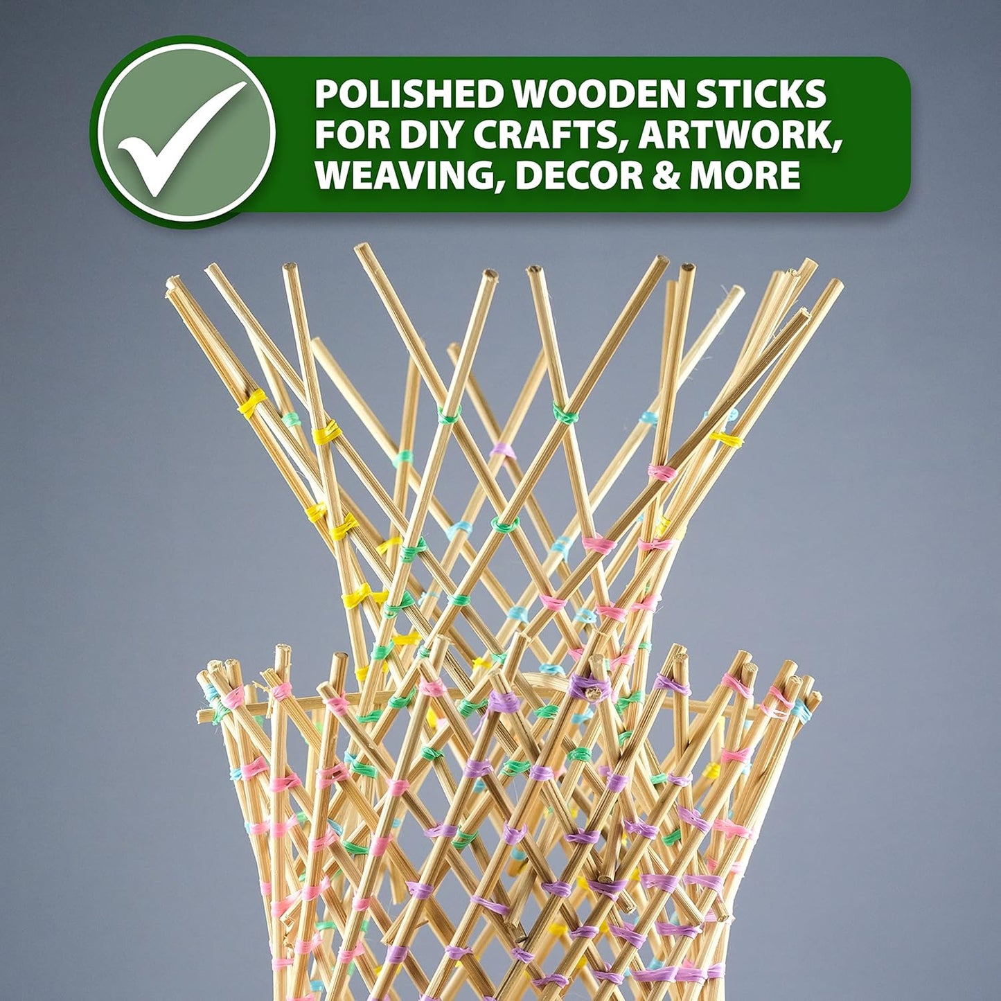 Mandala Crafts Wood Sticks Wooden Dowel Rods 18 Inches Wooden Sticks for Crafts Sticks Macrame Dowels - 40 Unfinished Wood Dowels 1/4 Inch Cake Dowels for Tiered Cakes