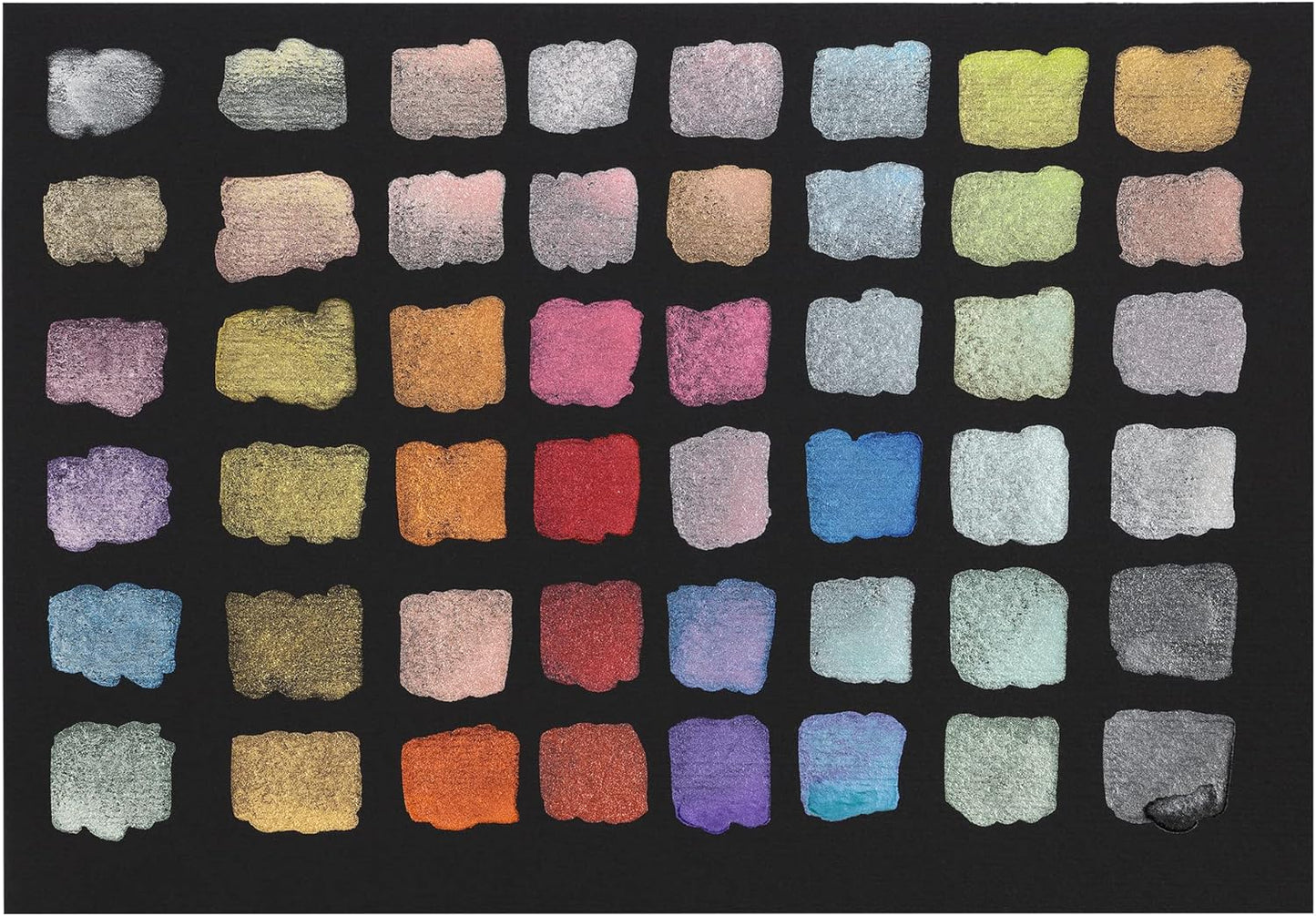 Soho Urban Artist Metallic Watercolors Set – 48 Vibrant Metallic Half Pans in Travel Case – Professional Shimmer Watercolor Paint Set for Artists, Crafters & Mixed Media