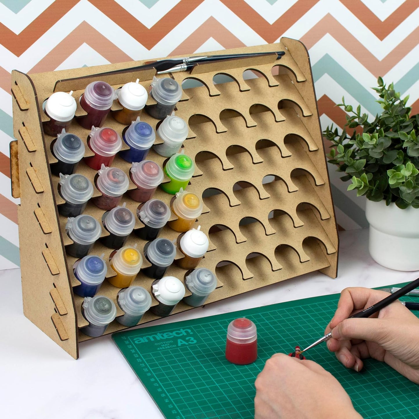Paint Rack for model paints. Hobby craft Citadel compatible wall paint rack stand holder organiser storage for miniature warhammer art artists (33 mm)