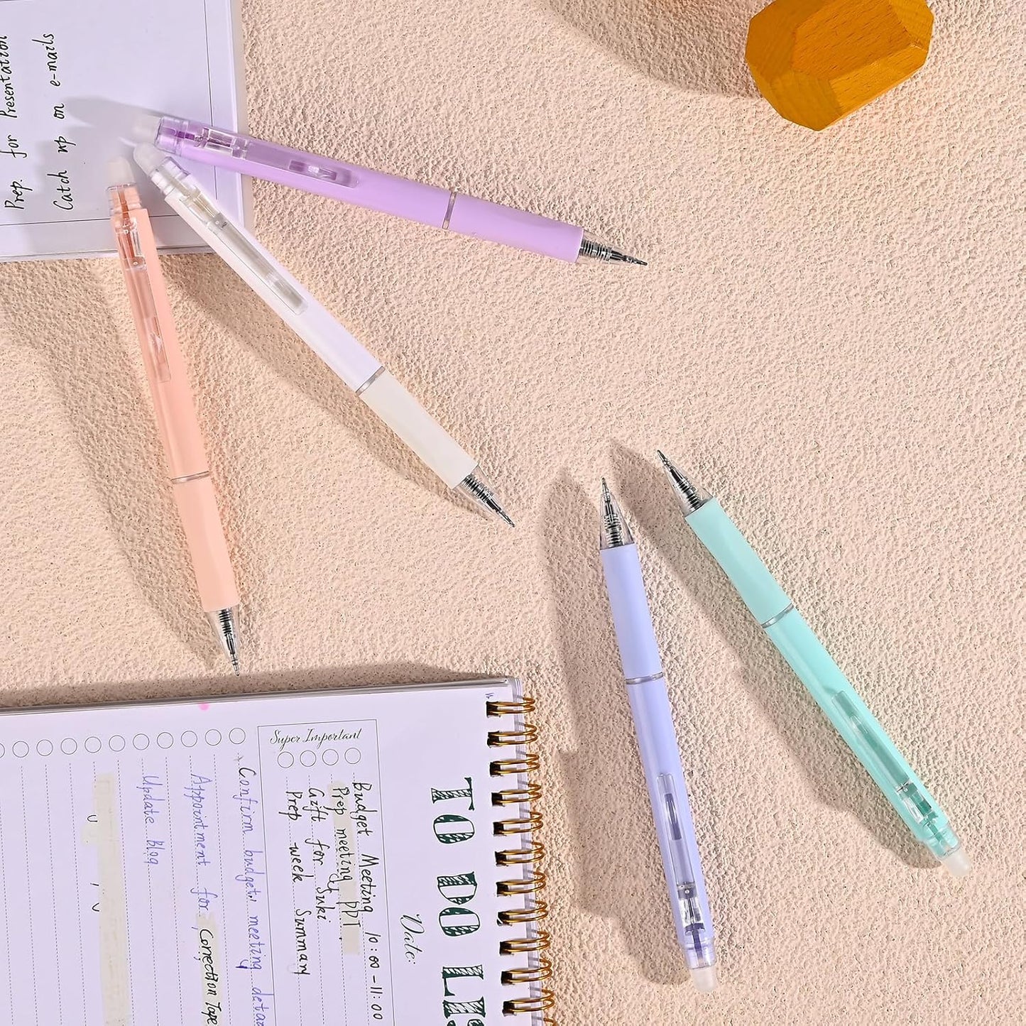 Temiary 10 Pcs Retractable Erasable Gel Pens, Fine Point 0.5 mm, Make Mistakes Disappear, Smooth Writing Gel Pen with Eraser for Journaling Note Taking Marking Planner Crossword Puzzles (Black Ink)