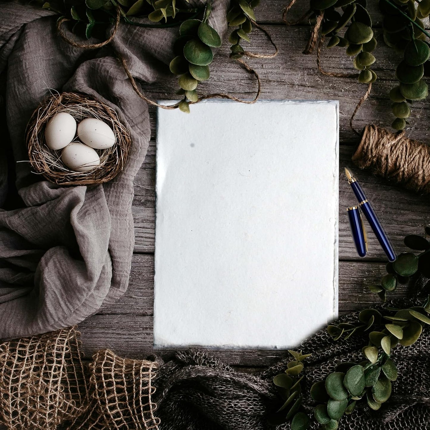 50 Pack Cotton Watercolor Paper with Deckle Edge 200 GSM Rough Textured Watercolor Paper for Writing (Off White, 9 x 12)