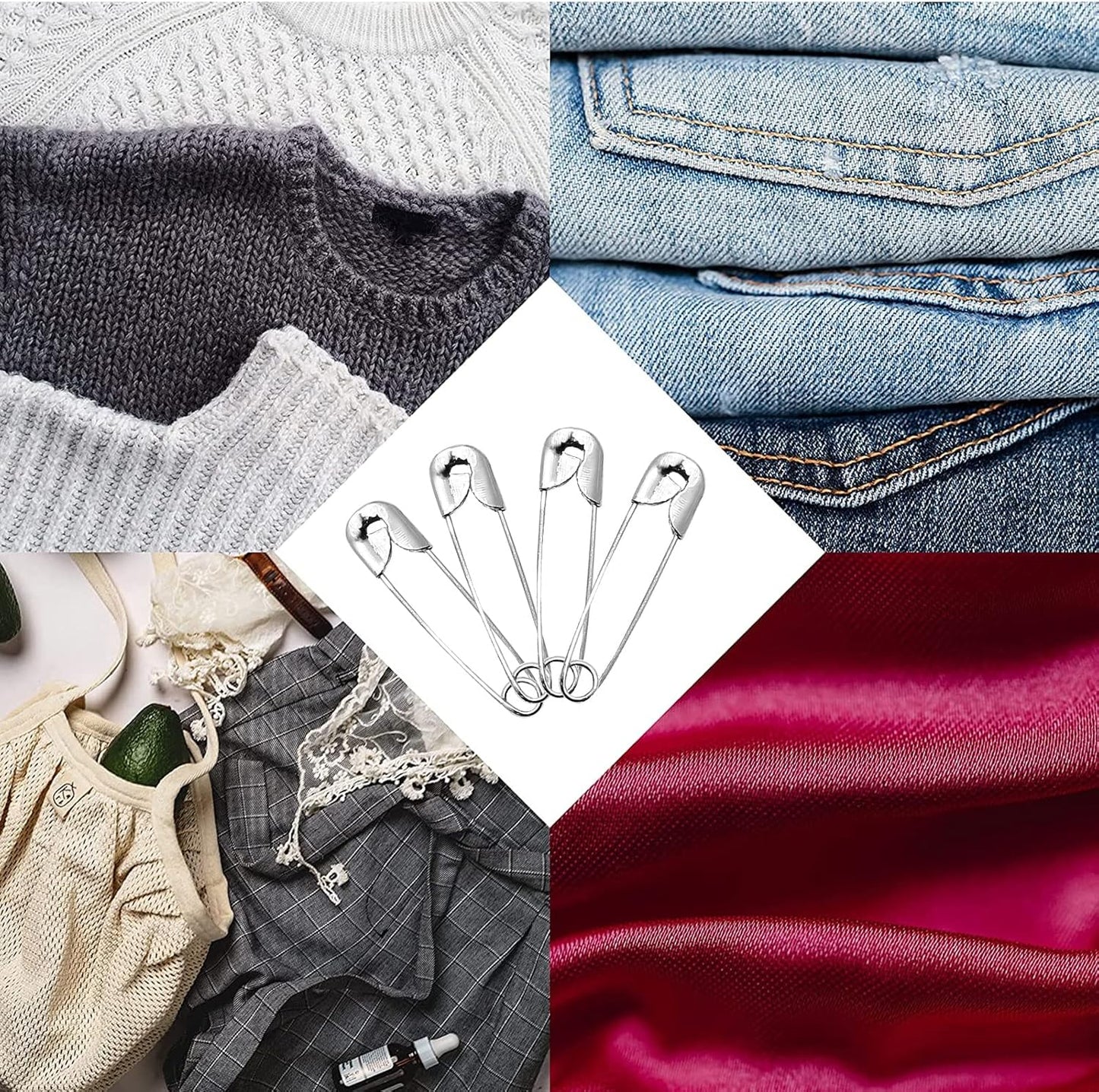 500 PCS 19mm Safety Pins - Heavy Duty Quilting Pins, Mini Size 00, Silver Metal for DIY Crafts, Jewelry Making, Baby Clothing