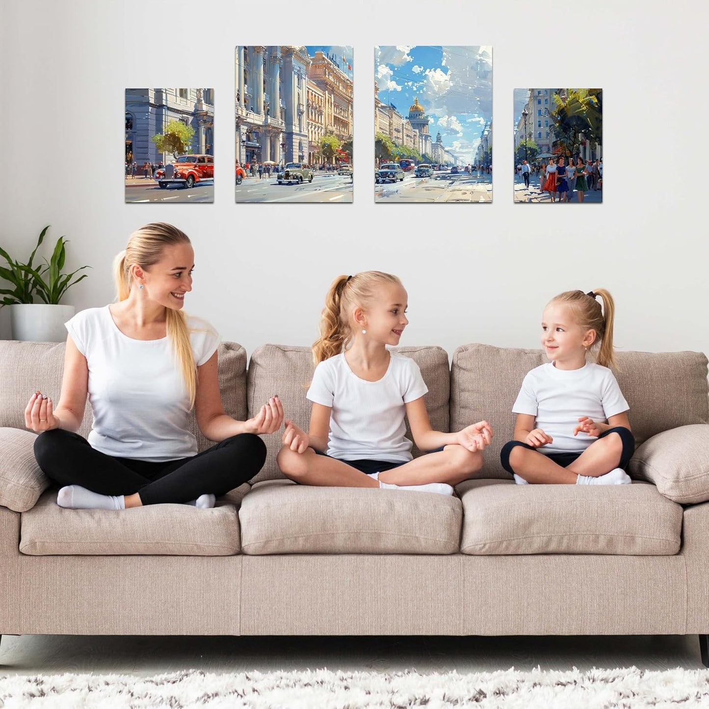 4 Packs Blank Canvases for Painting with 8x10in,11x14in(2 of Each), Stretched Canvases for Acrylics, Oils & Other Painting Media, 100% Cotton, 5/8 Inch Profile of Super Value Canvas Pack