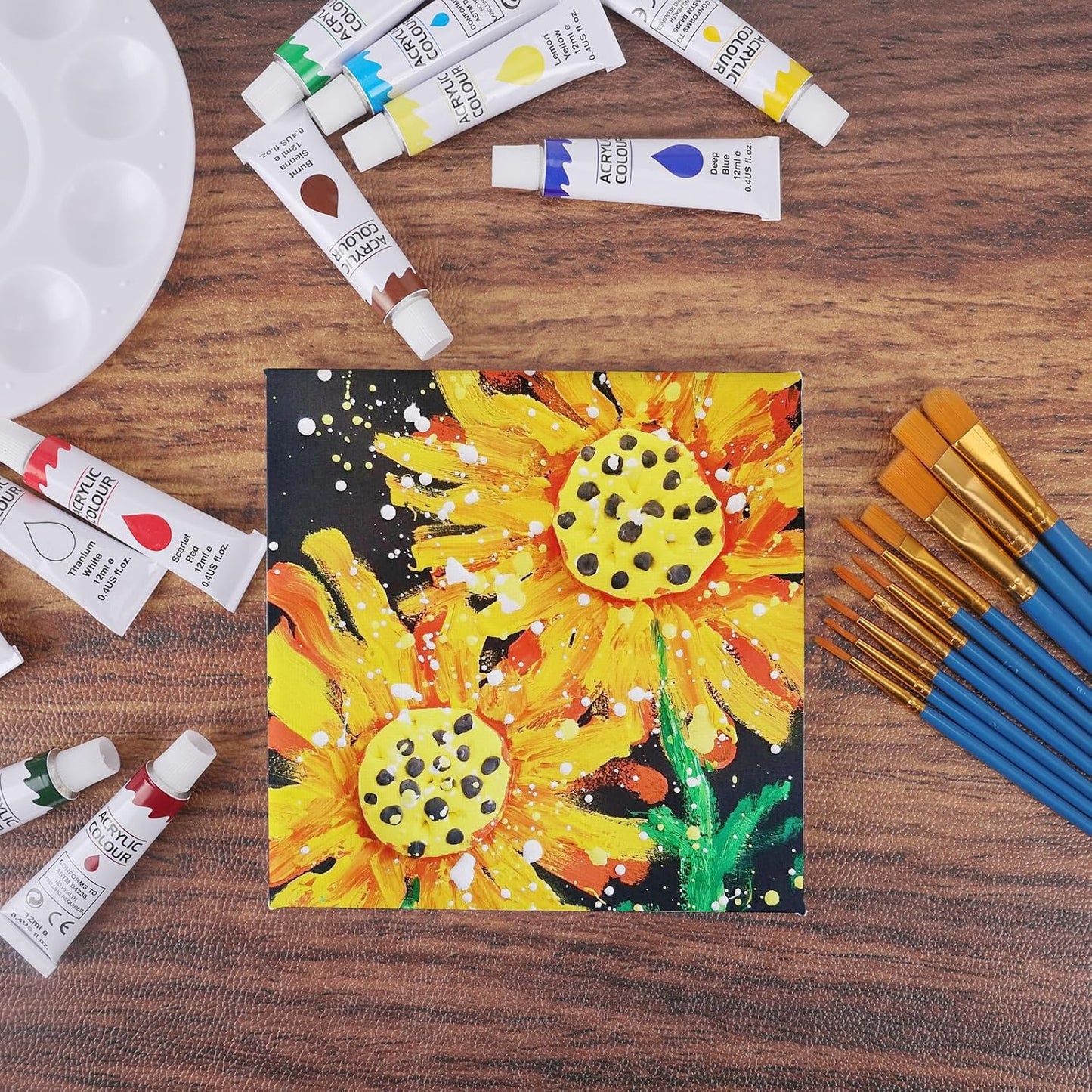 ESRICH Mini Canvases for Painting,4x4In Canvas in Bulk 200Pack Small Canvas Panels Cotton Paint Canvas Primed Acid Free Blank Canvas Boards for Oil Paint,Watercolor,Acrylic Paint,Gouache&Tempera.