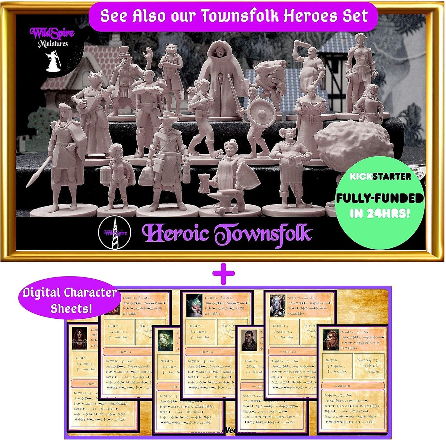 Wildspire Hero, Player-Character, NPC DND Miniatures, 28mm32mm Unpainted D&D Minis Dungeons & Dragons Figures D D Bulk Pathfinder Fantasy Tabletop Fantasy Minis Set