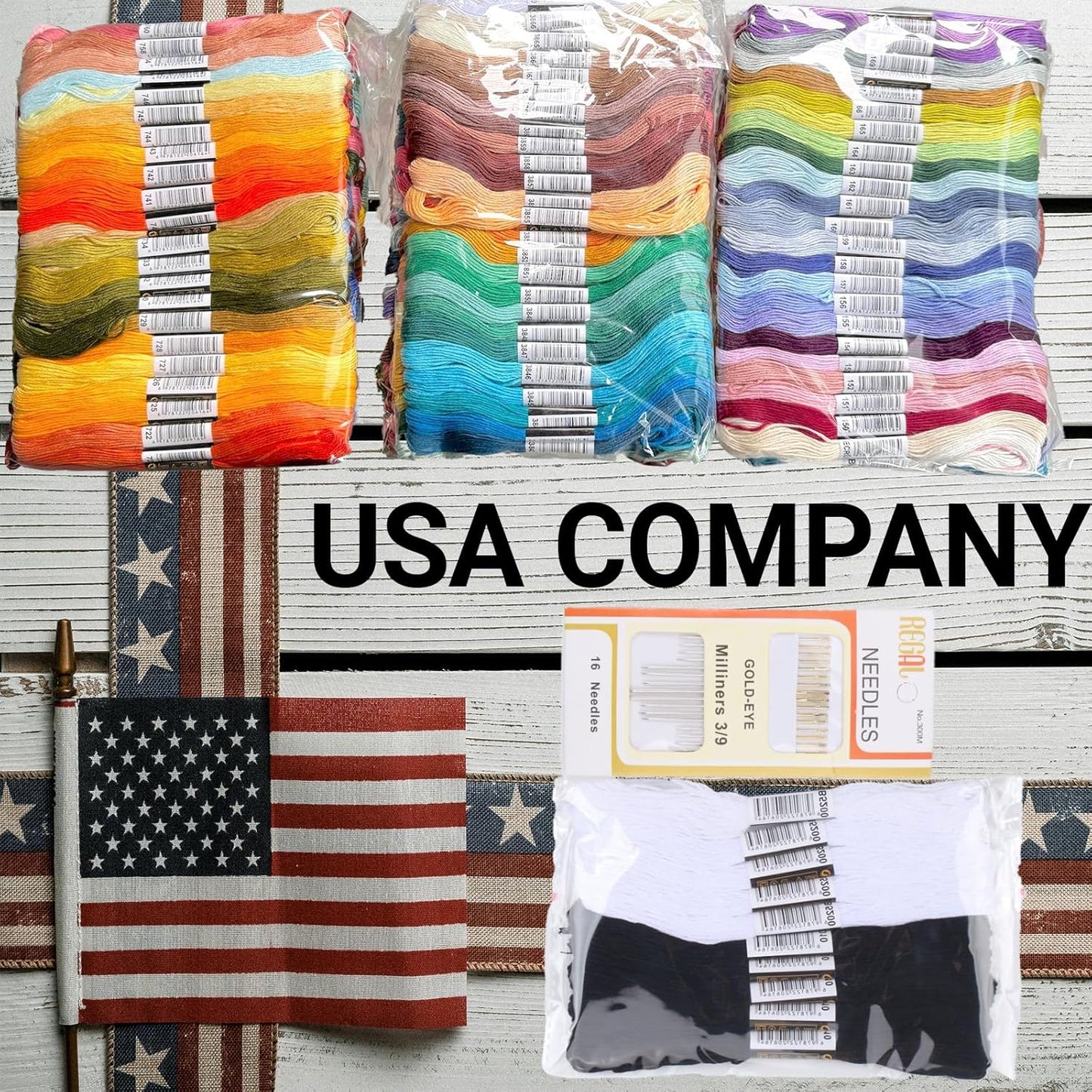 Athenaβs Elements Embroidery Floss | Rainbow Thread for Embroidery, Cross Stitch Thread, Crafting Arts Embroidery Strings Bulk with Needles Plus White and Black FlossοΌ447 ColorsοΌ