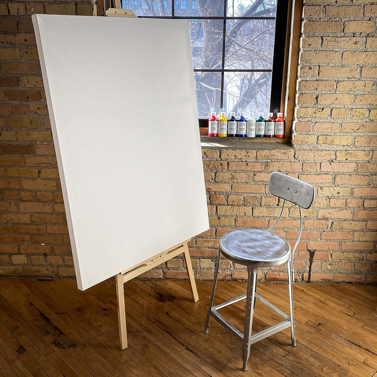 milo Stretched Artist Canvas | 36x36 inches | 2 Pack | 1.5” inch Thick Gallery Profile | 11 oz Primed Large Canvases for Painting, Ready to Paint Art Supplies for Acrylic, Oil
