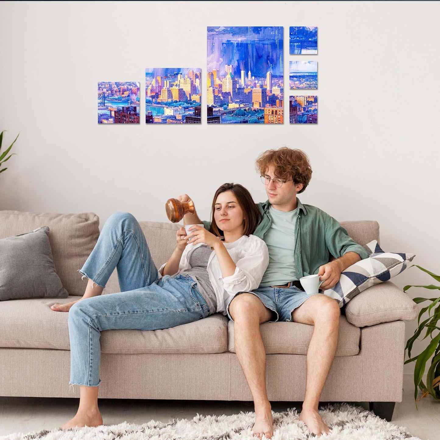 6 Packs Stretched Canvases for Painting with 4x4 Inch, 6x6 Inch, 8x8 Inch, 11x14 Inch, Painting Canvases for Acrylics,Oils & Other Media, 5/8 Inch Profile 100% Cotton Artist Framed Canvas