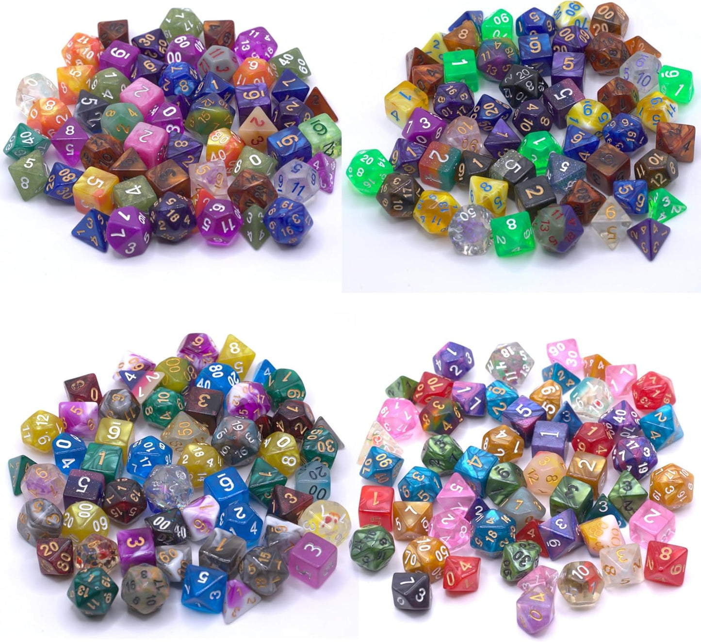 Half-Pound Mystery Dice Bag – Full Polyhedral Sets & Unique Secret Styles - Rainbow Transparent, Starry, Pearlescent, & Jade Textured Dice for RPG Gamers & Collectors