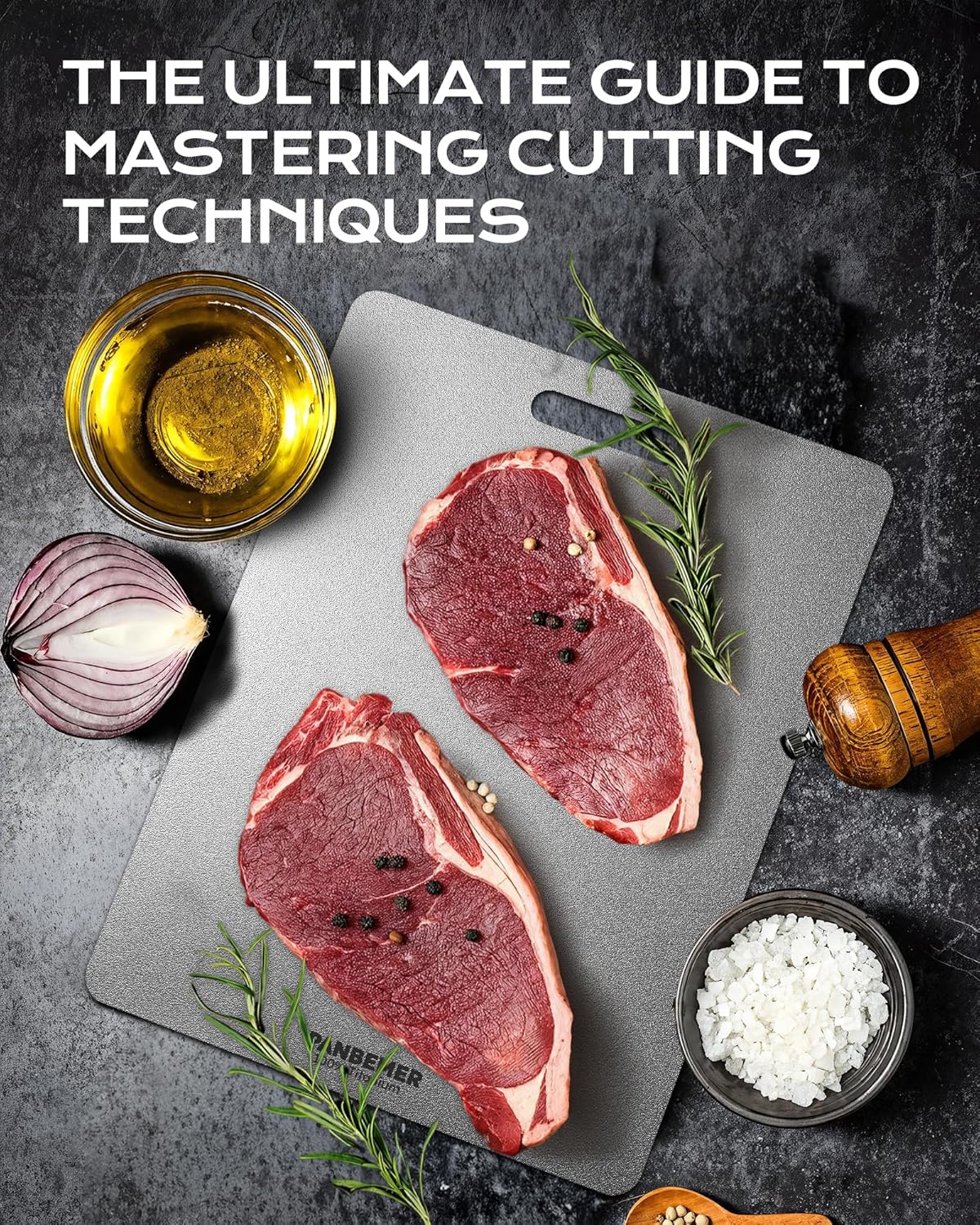 Titanium Cutting Board, Food Grade 100% Pure Titanium Cutting Boards for Kitchen, Non-Toxic Double-Sided Chopping Board, Dishwasher Safe, Easy to Clean – 16 x 12 Inch