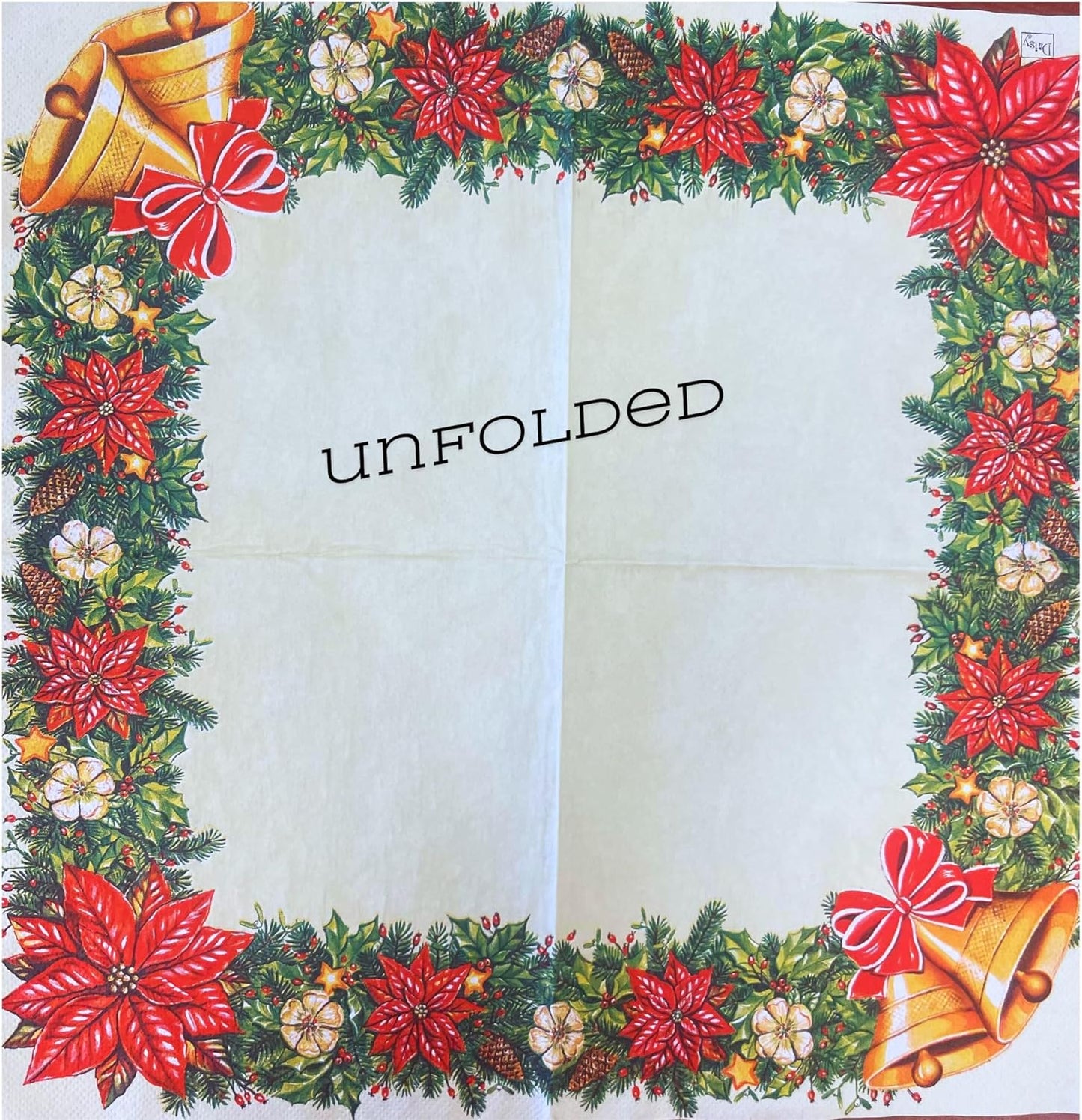20-ct 13x13 Christmas Paper Decoupage Napkins, 3-Ply Servilletas Tissue Napkin for Dinner and Parties, Disposable Napkins (Bells)