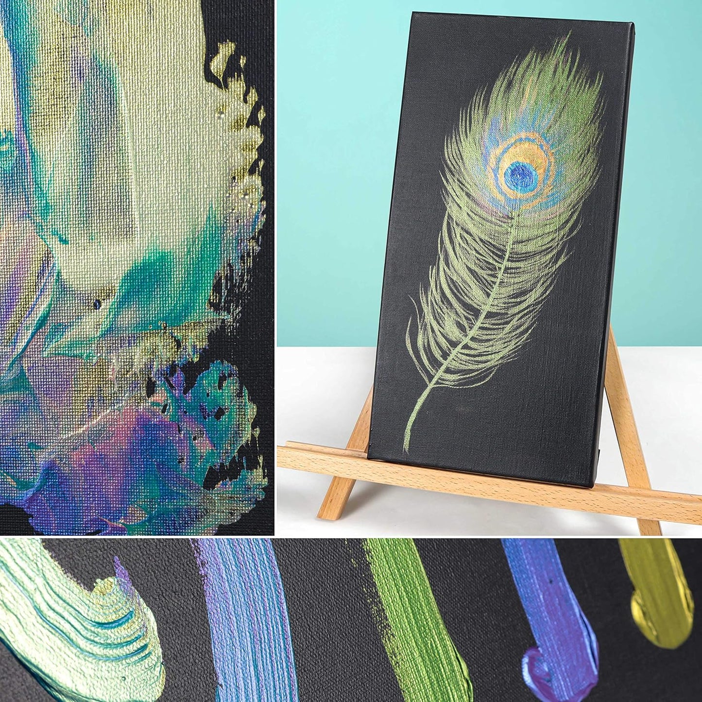 U.S. Art Supply 12-Color Iridescent Acrylic Paint Set Large 75ml Tubes - Luminescent, Chameleon, Color-Shifting Pearl Colors, Crafting Paints - Iridescent Paint Acrylics for Canvas, Wood, Rock, Paper