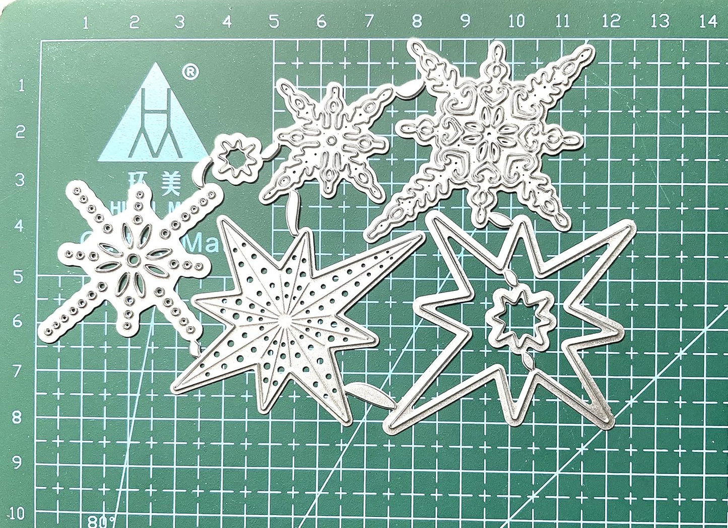 Mvchifay Cutting Dies Happy Birthday Metal Stencils Scrapbooking Tool DIY Emboss Paper Card Making (6 Pcs snowflakes-12.4x8.3cm)