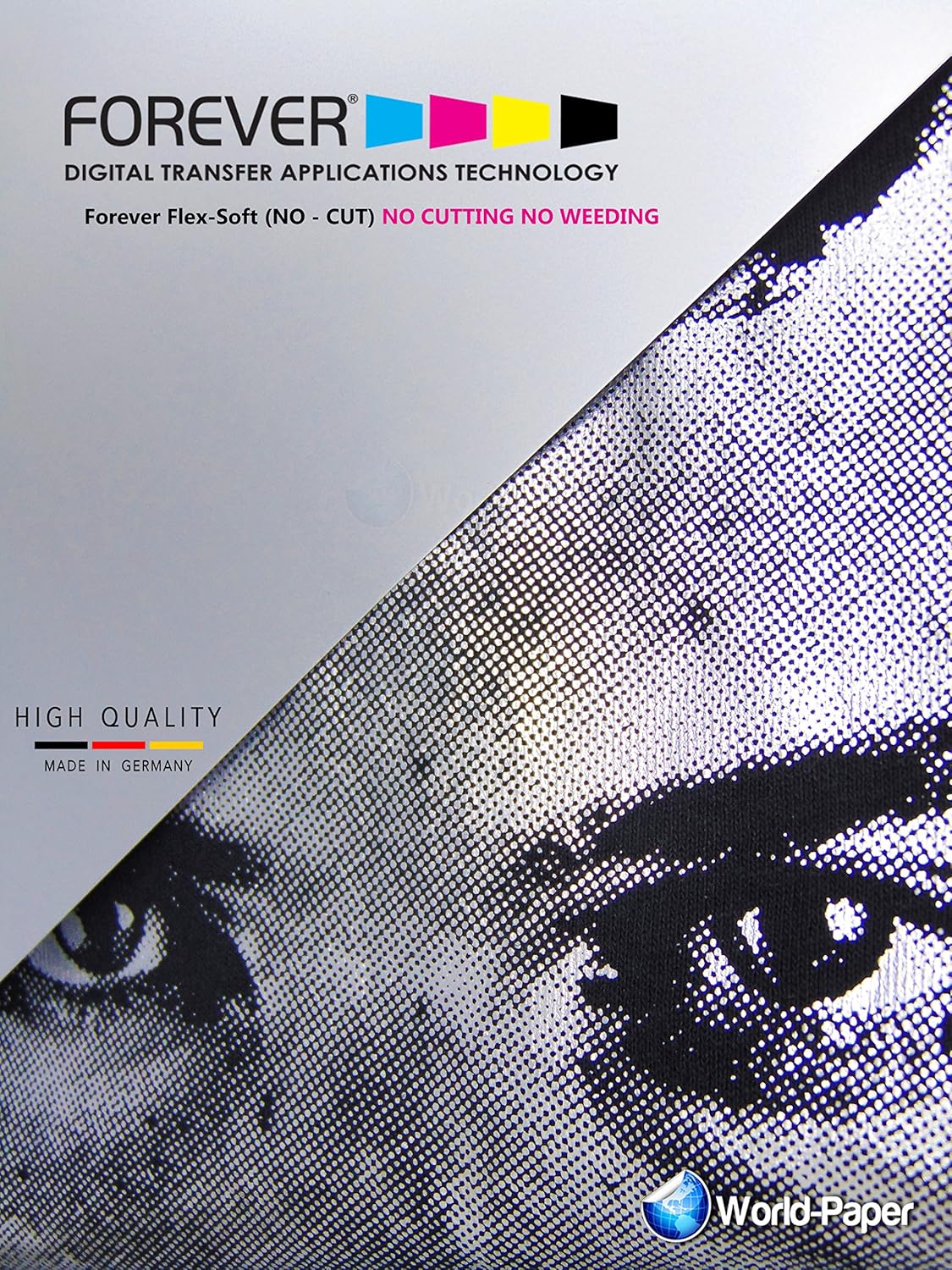 Heat Transfer Vinyl 8.5 x 11 Forever Flex Soft no Cut Laser Heat Transfer Paper 5 Sheets Pack (Black)